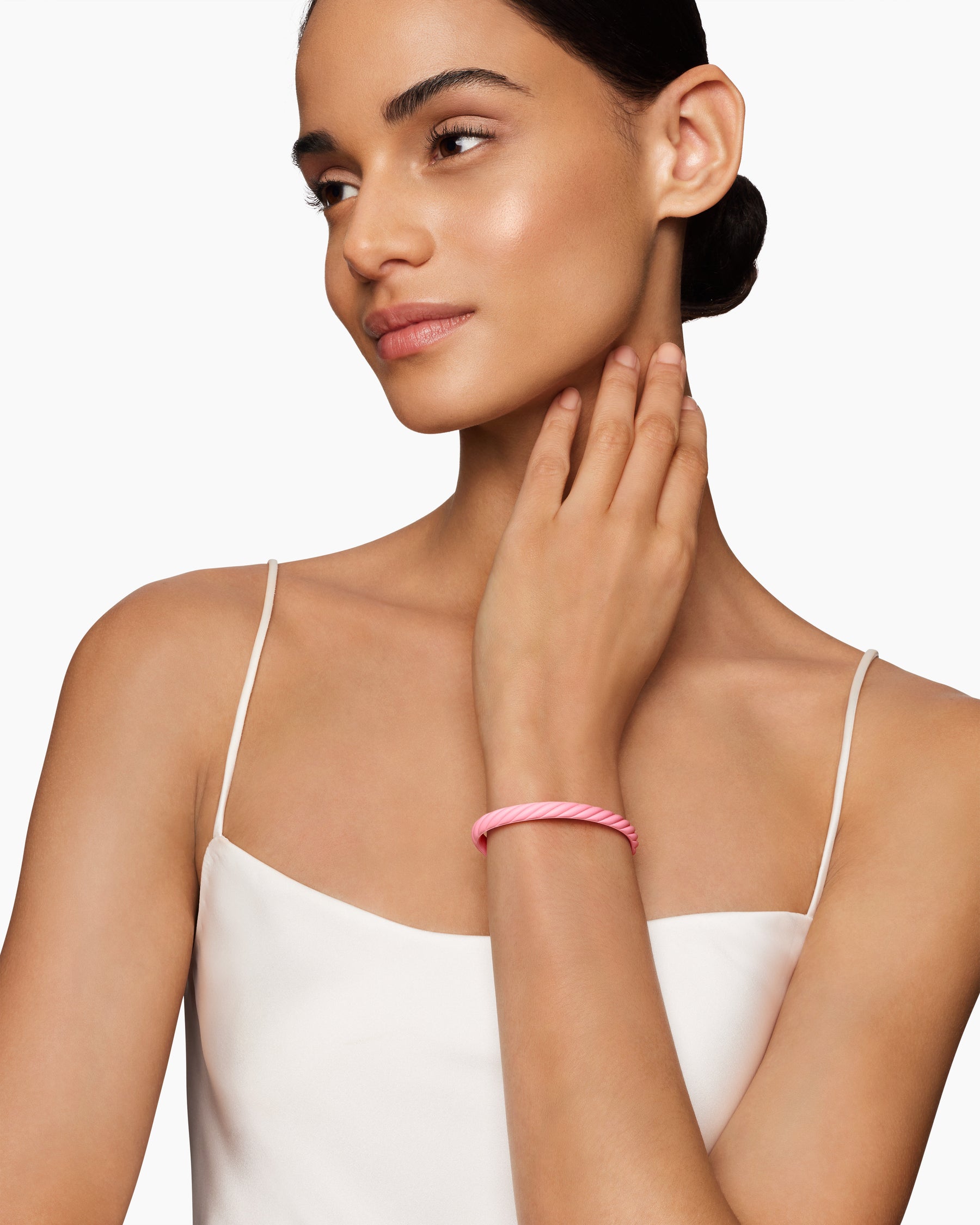 Cable Bracelet in Pink Rubber, 6mm - Image 7