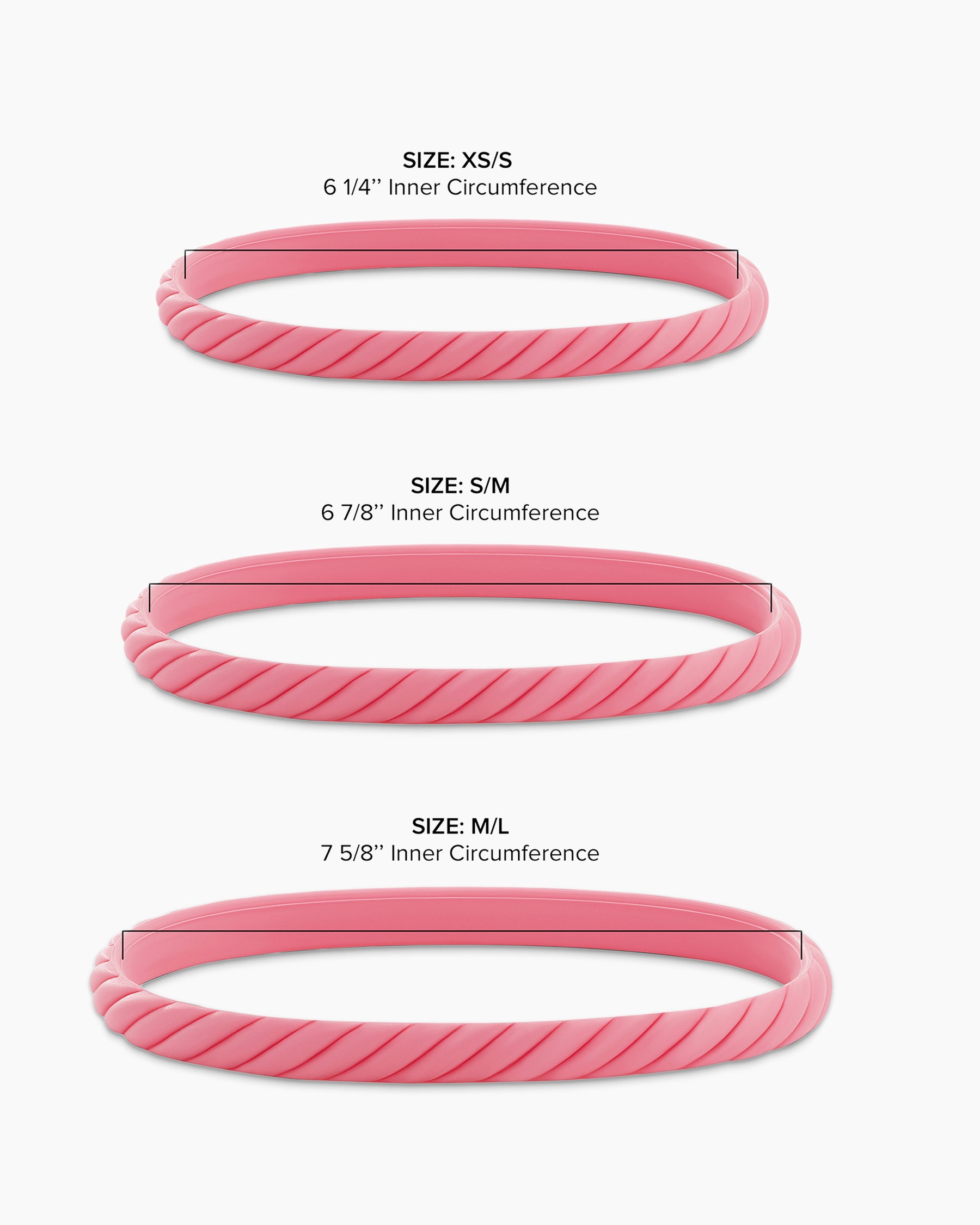 Cable Bracelet in Pink Rubber, 6mm - Image 8
