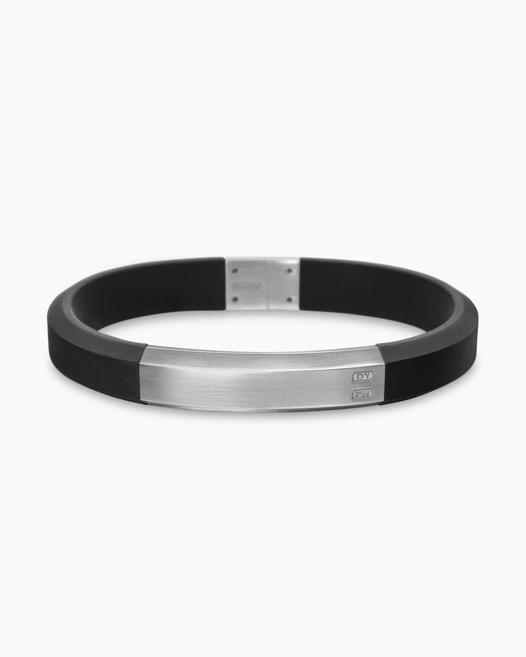 Streamline ID Bracelet with Black Rubber and Sterling Silver, 10mm - Image 4