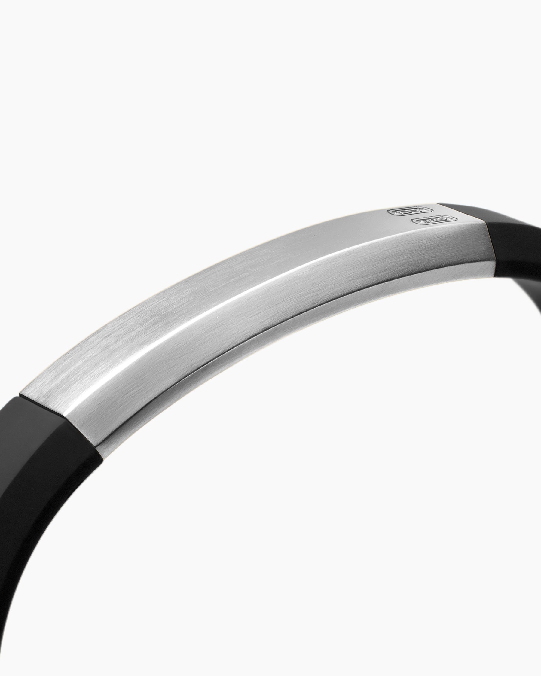Streamline ID Bracelet with Black Rubber and Sterling Silver, 10mm - Image 5