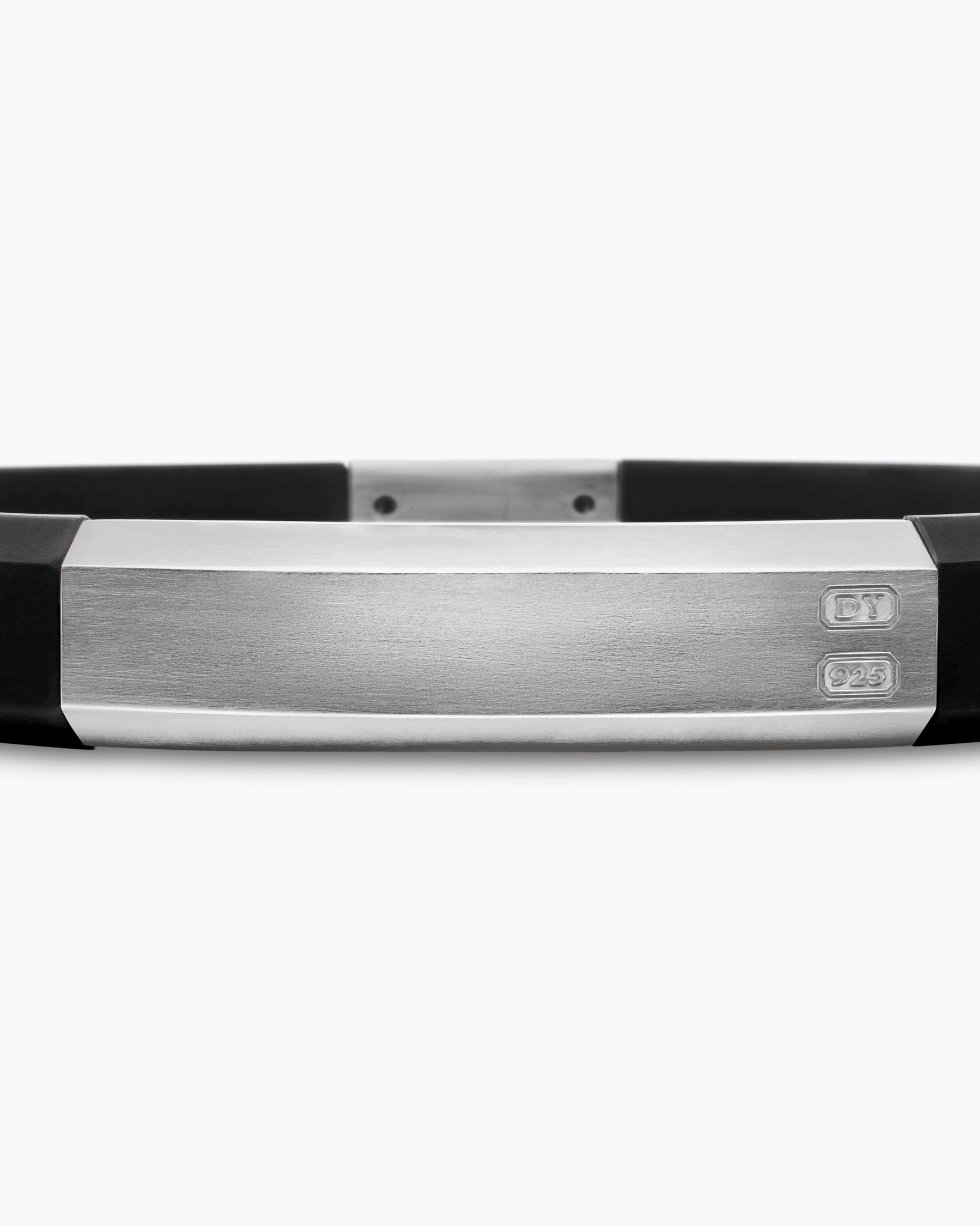 Streamline ID Bracelet with Black Rubber and Sterling Silver, 10mm - Image 6