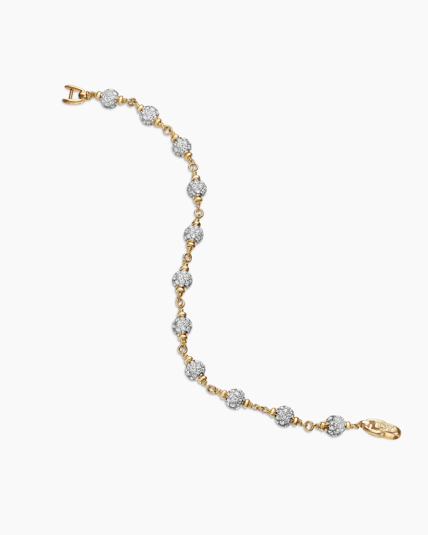 Spiritual Beads Bracelet in 18K Yellow Gold with Diamonds, 6mm - Image 4