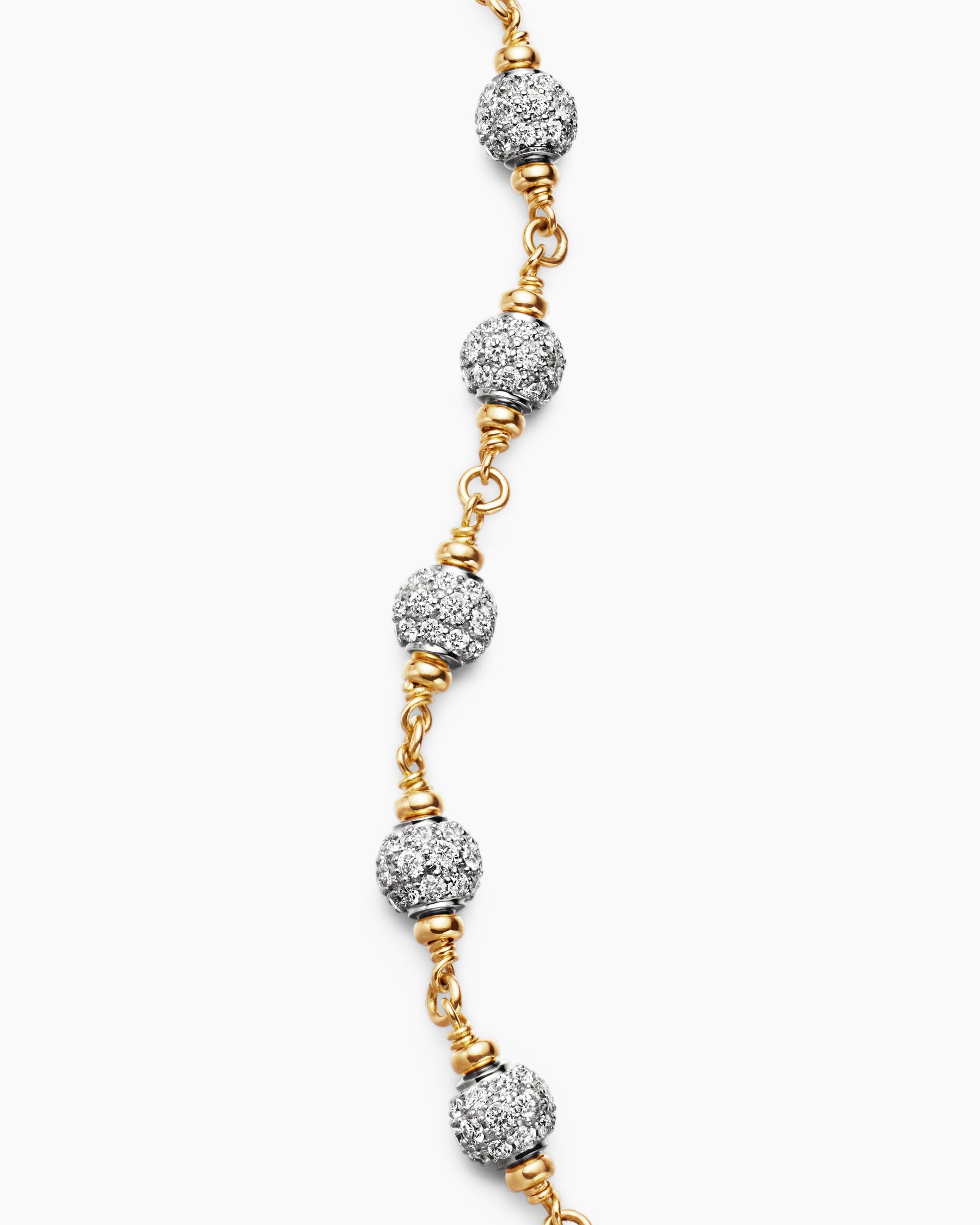 Spiritual Beads Bracelet in 18K Yellow Gold with Diamonds, 6mm - Image 6