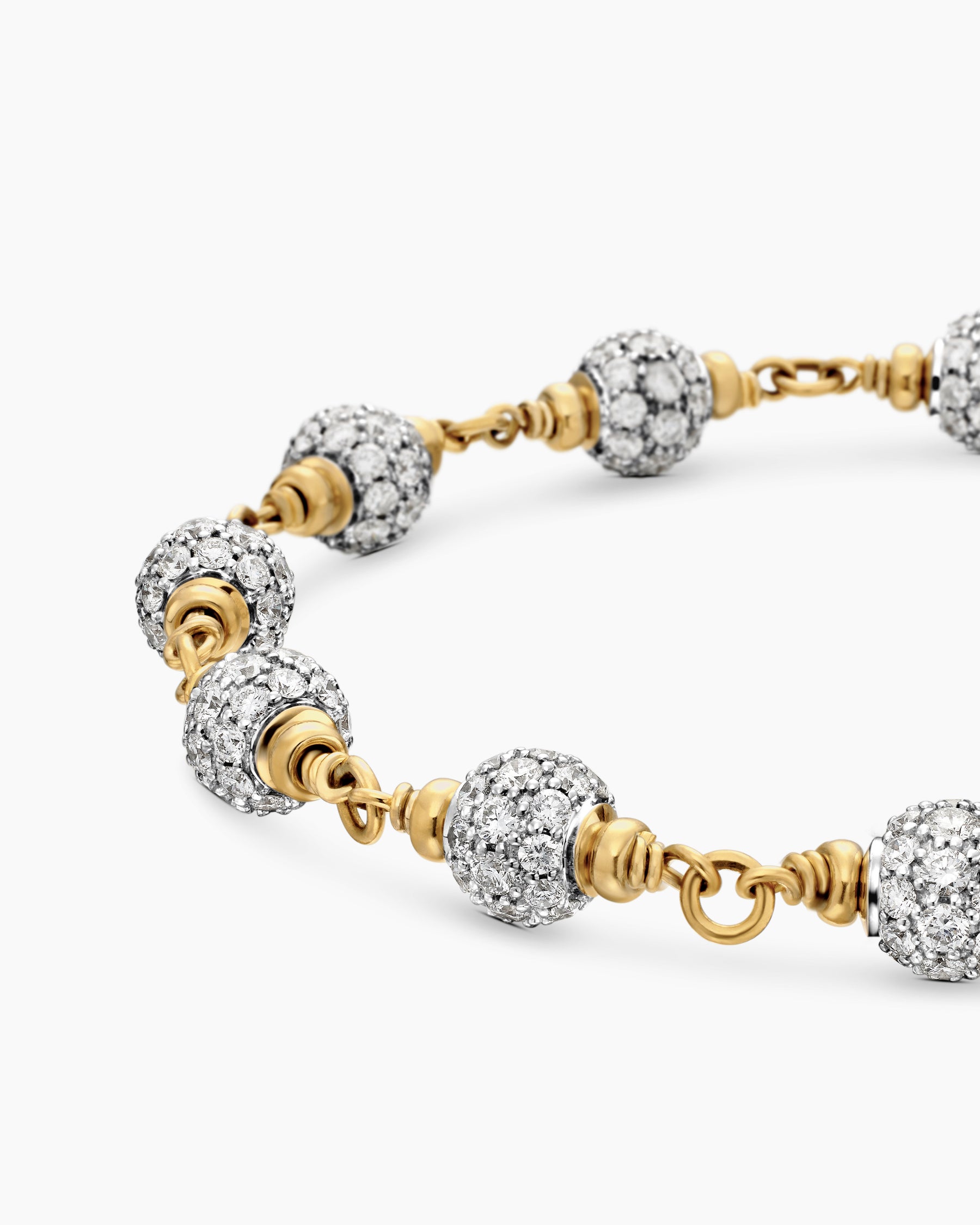 Spiritual Beads Bracelet in 18K Yellow Gold with Diamonds, 6mm - Image 7