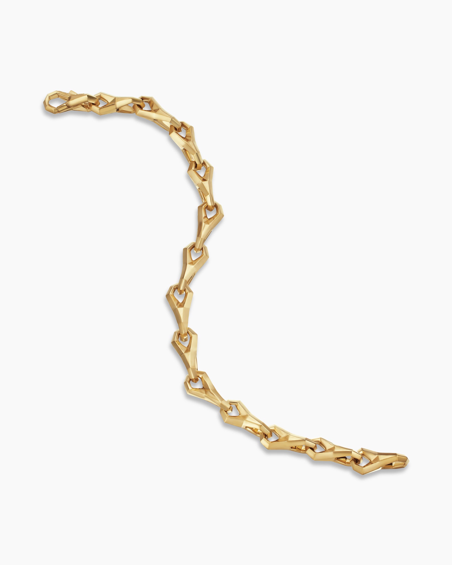 Faceted Link Bracelet in 18K Yellow Gold, 9mm - Image 3