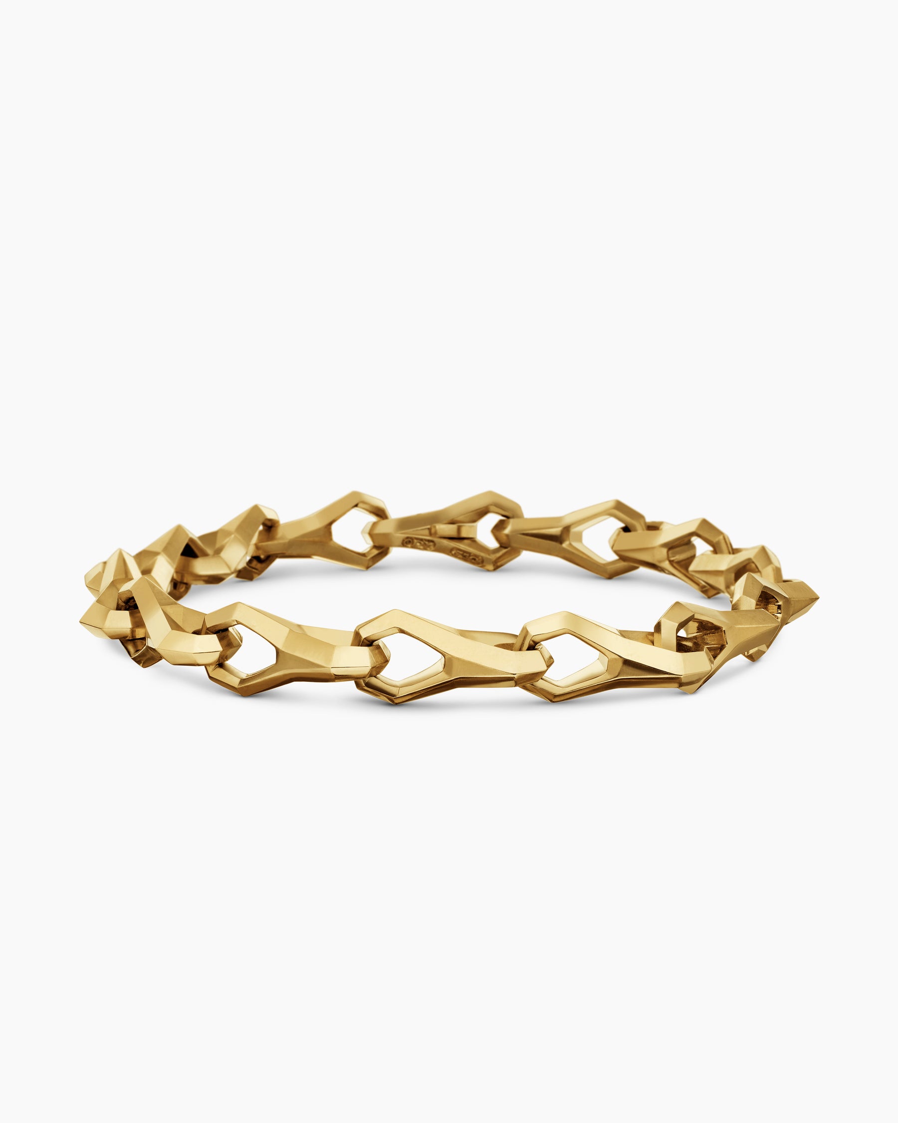 Faceted Link Bracelet in 18K Yellow Gold, 9mm - Image 4