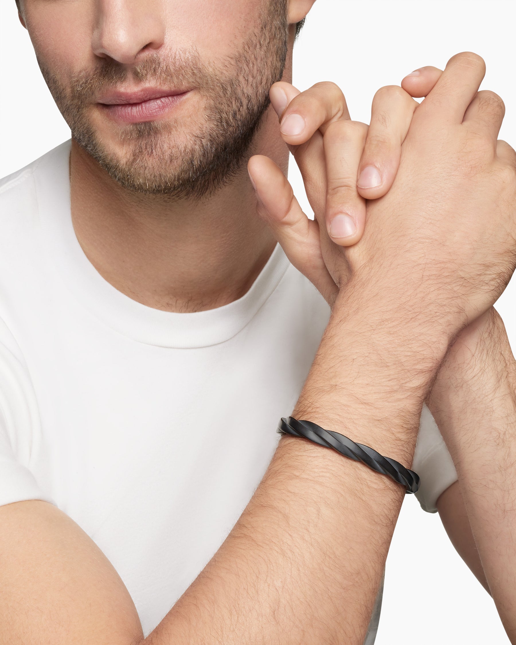 DY Helios Cuff Bracelet in Black Titanium, 9mm - Image 6