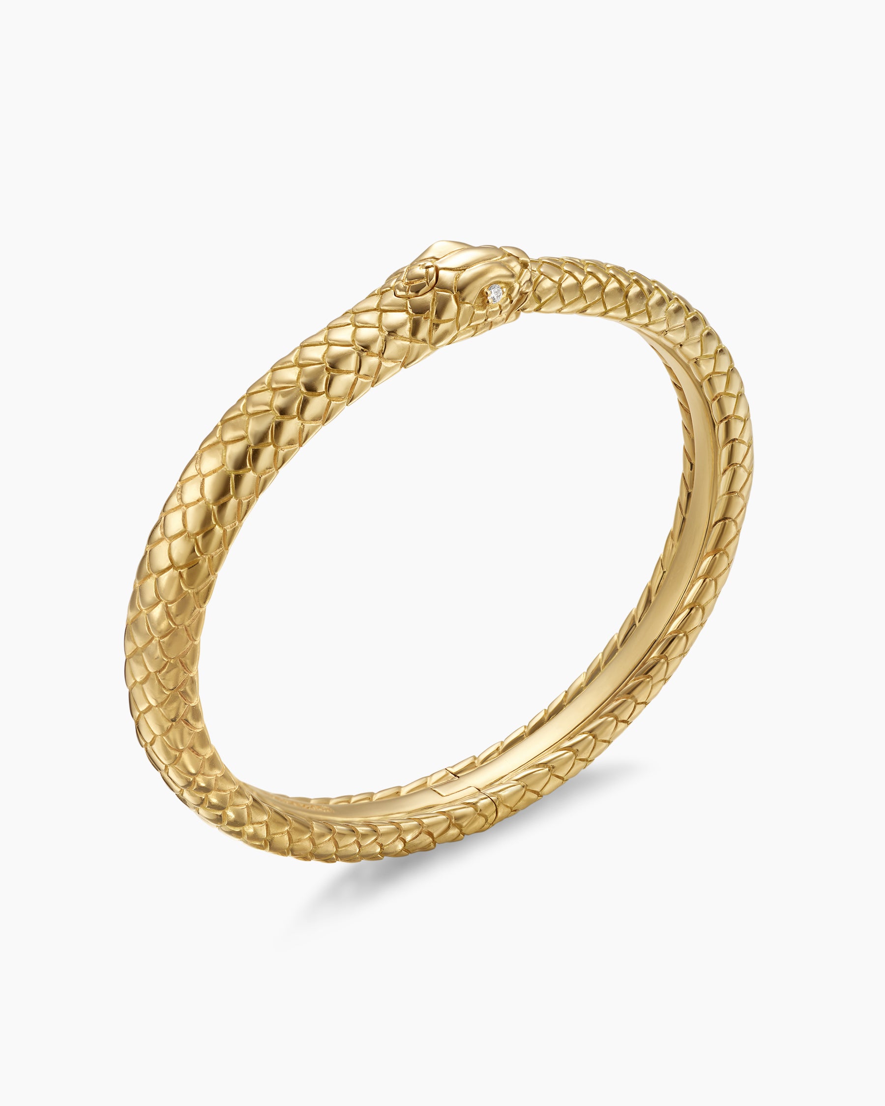 Ouroboros Bracelet in 18K Yellow Gold with Diamonds, 8mm - Image 3
