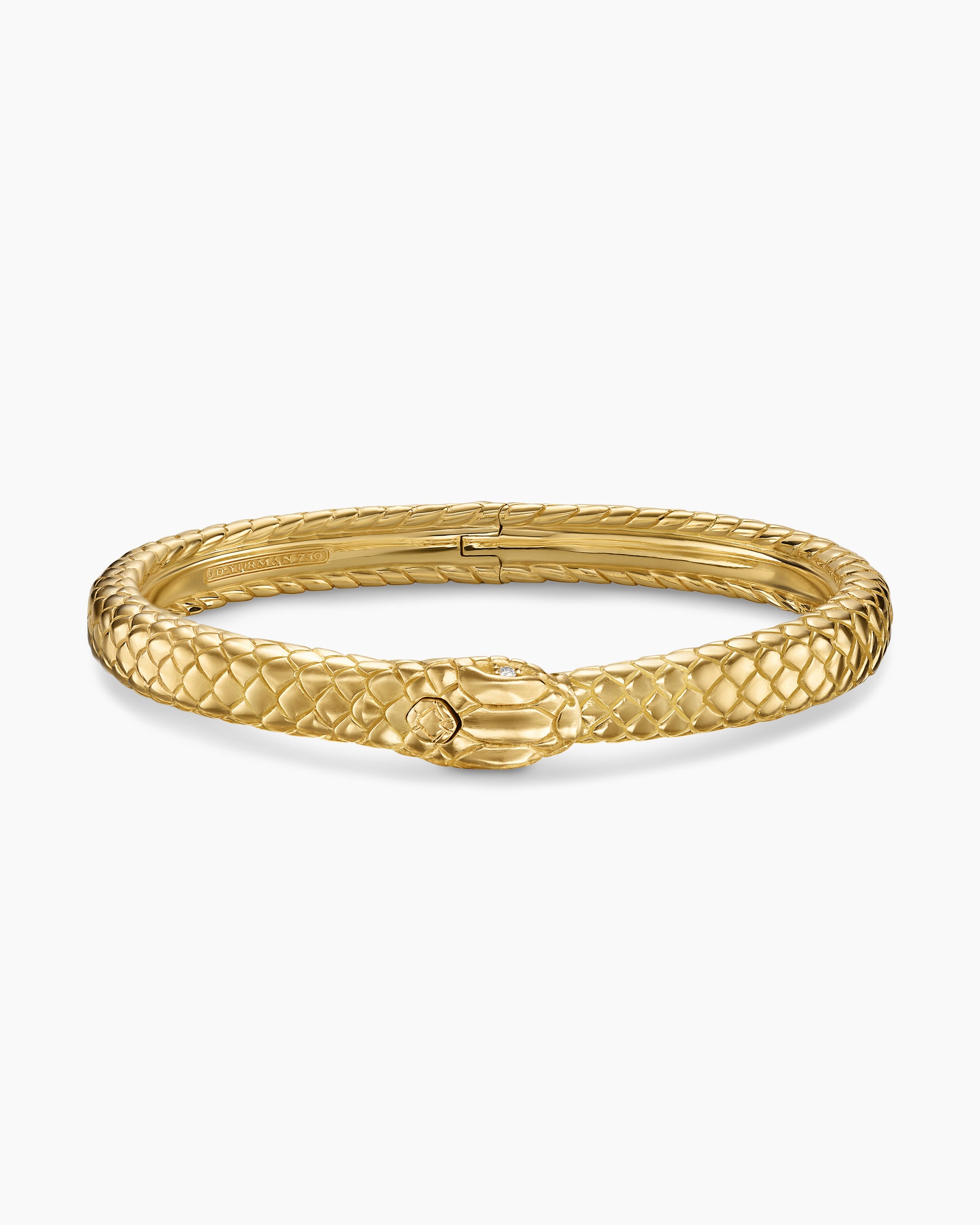 Ouroboros Bracelet in 18K Yellow Gold with Diamonds, 8mm - Image 4