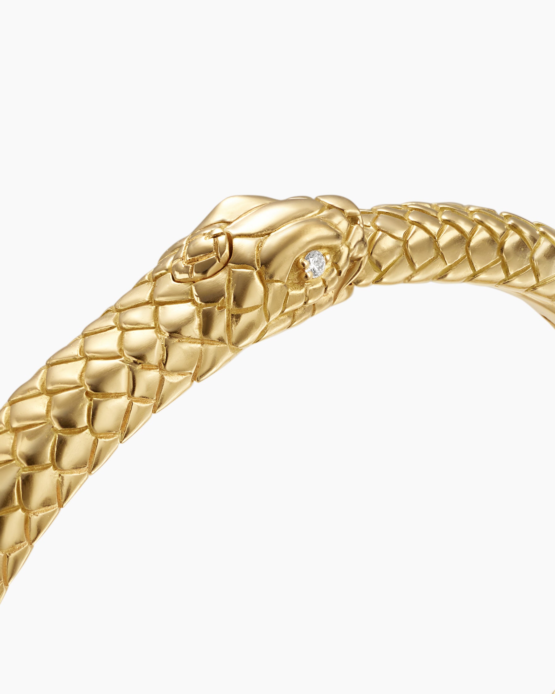 Ouroboros Bracelet in 18K Yellow Gold with Diamonds, 8mm - Image 5