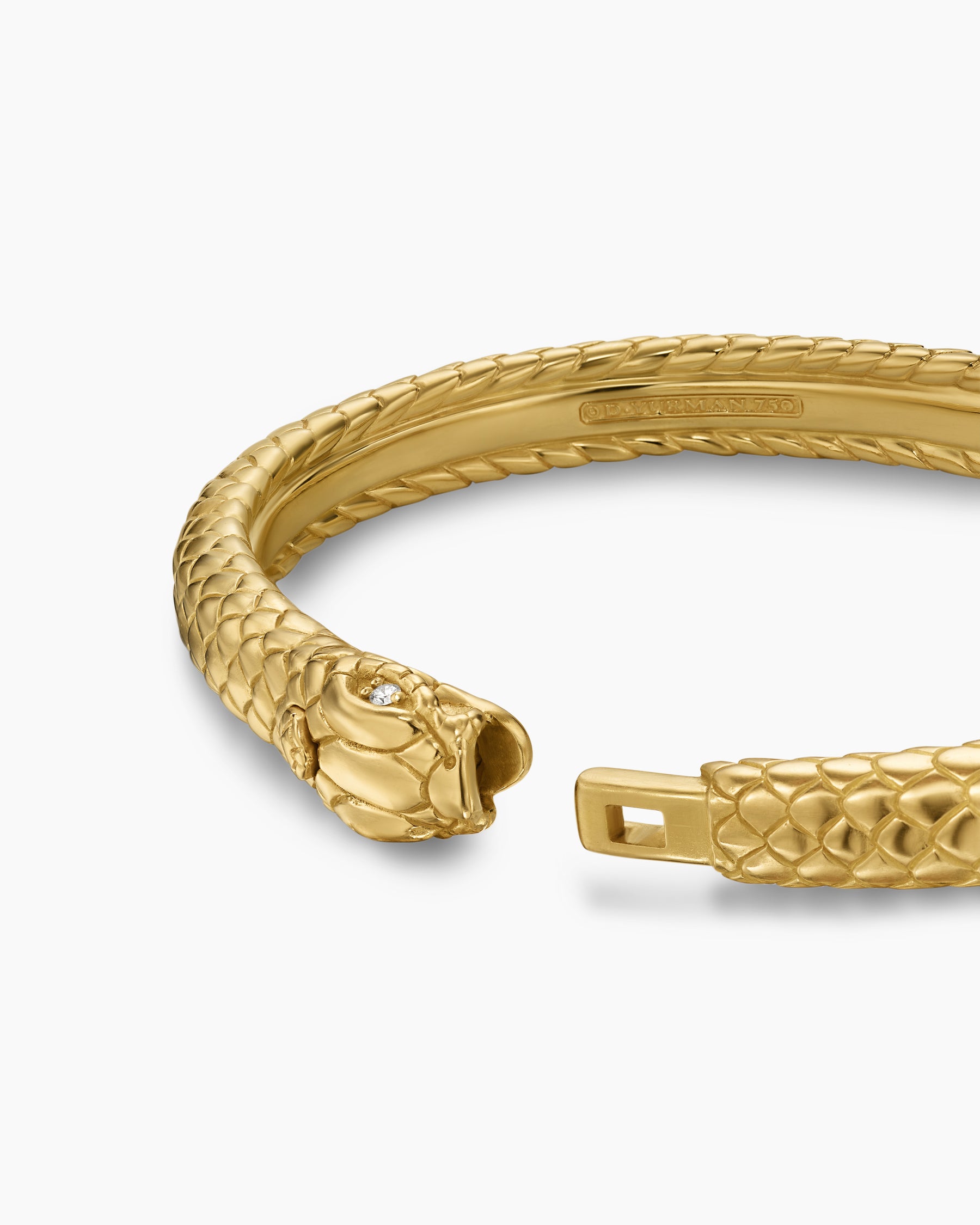 Ouroboros Bracelet in 18K Yellow Gold with Diamonds, 8mm - Image 6