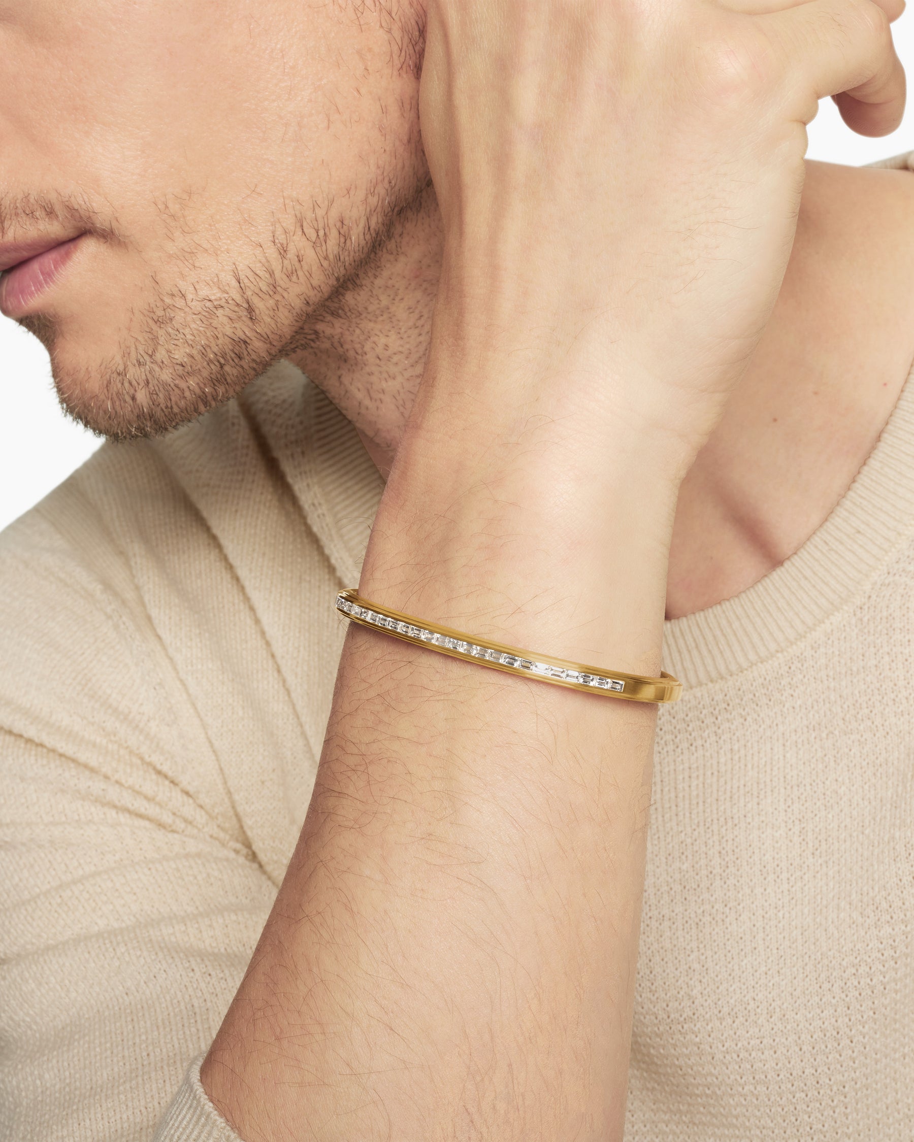 Streamline Bracelet in 18K Yellow Gold with Diamonds, 4.4mm - Image 7