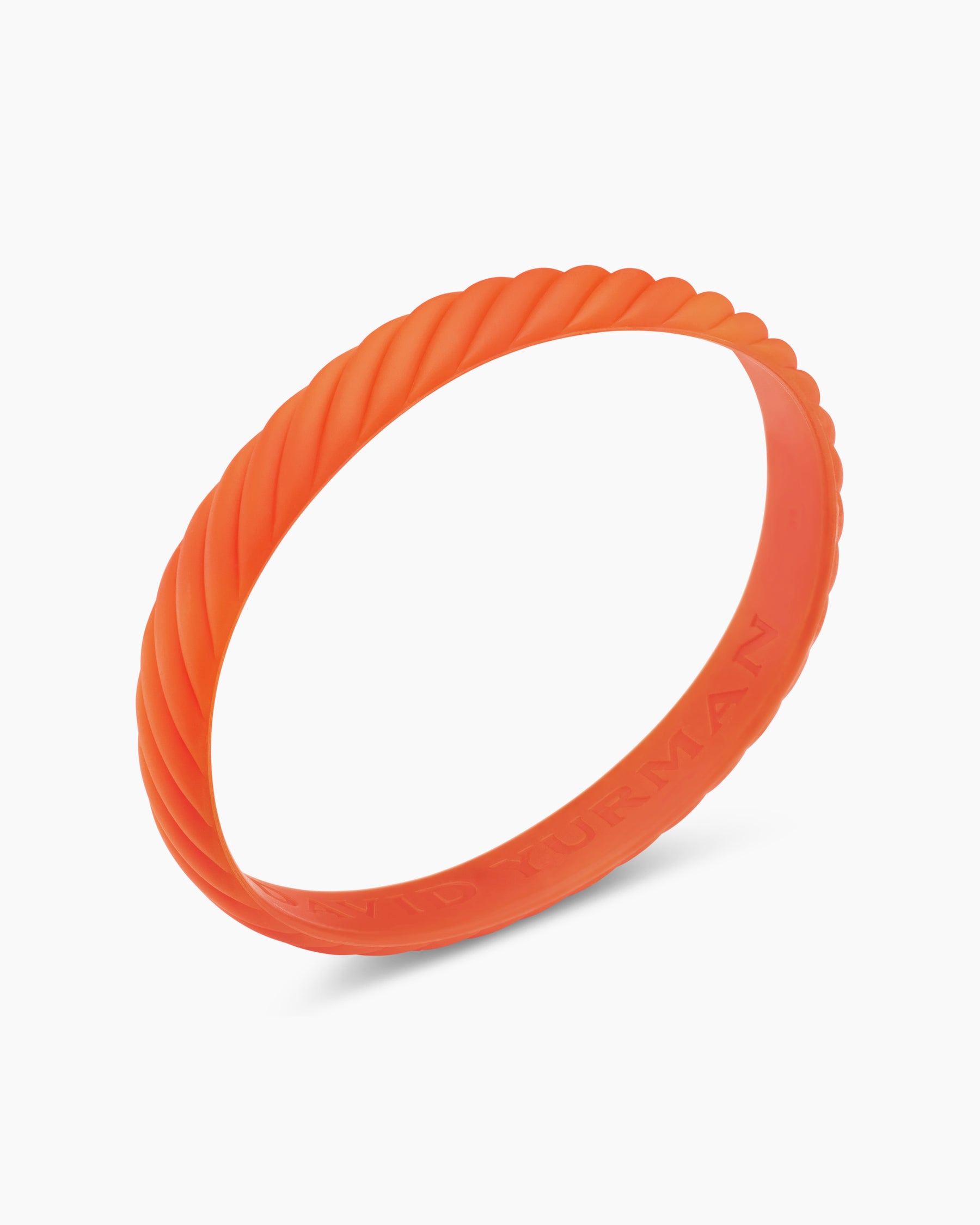 Cable Bracelet in Orange Rubber, 10mm - Image 3