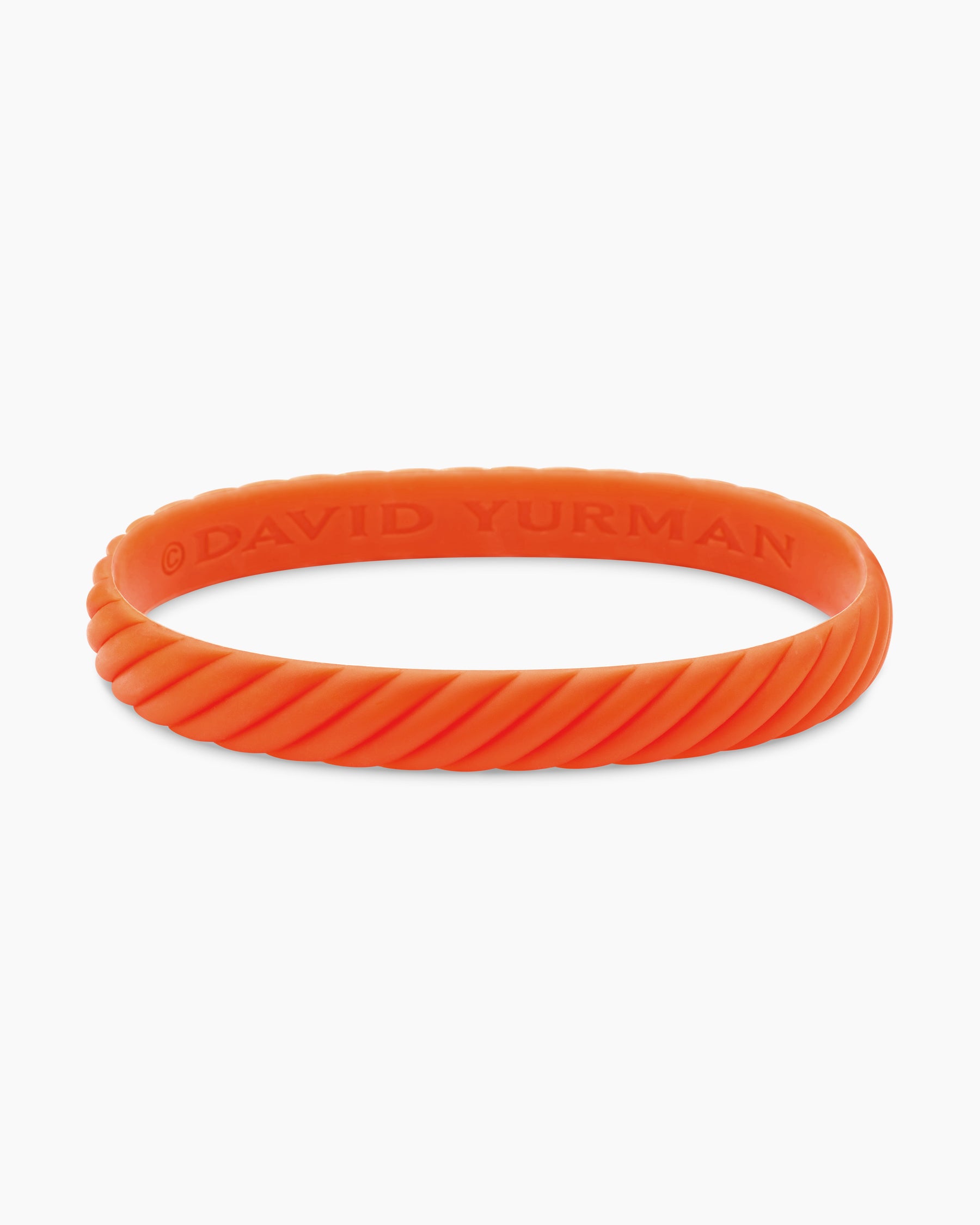 Cable Bracelet in Orange Rubber, 10mm - Image 4