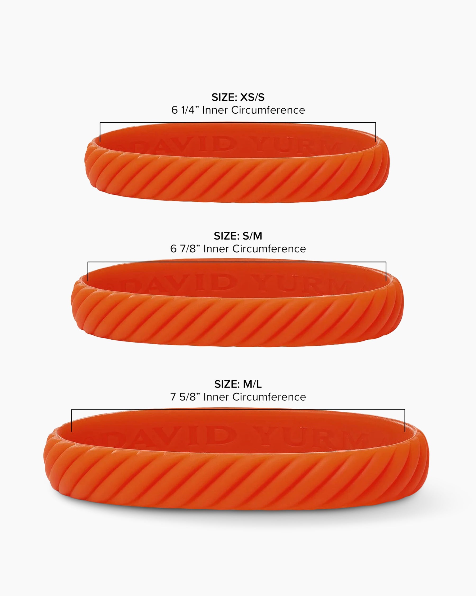 Cable Bracelet in Orange Rubber, 10mm - Image 8