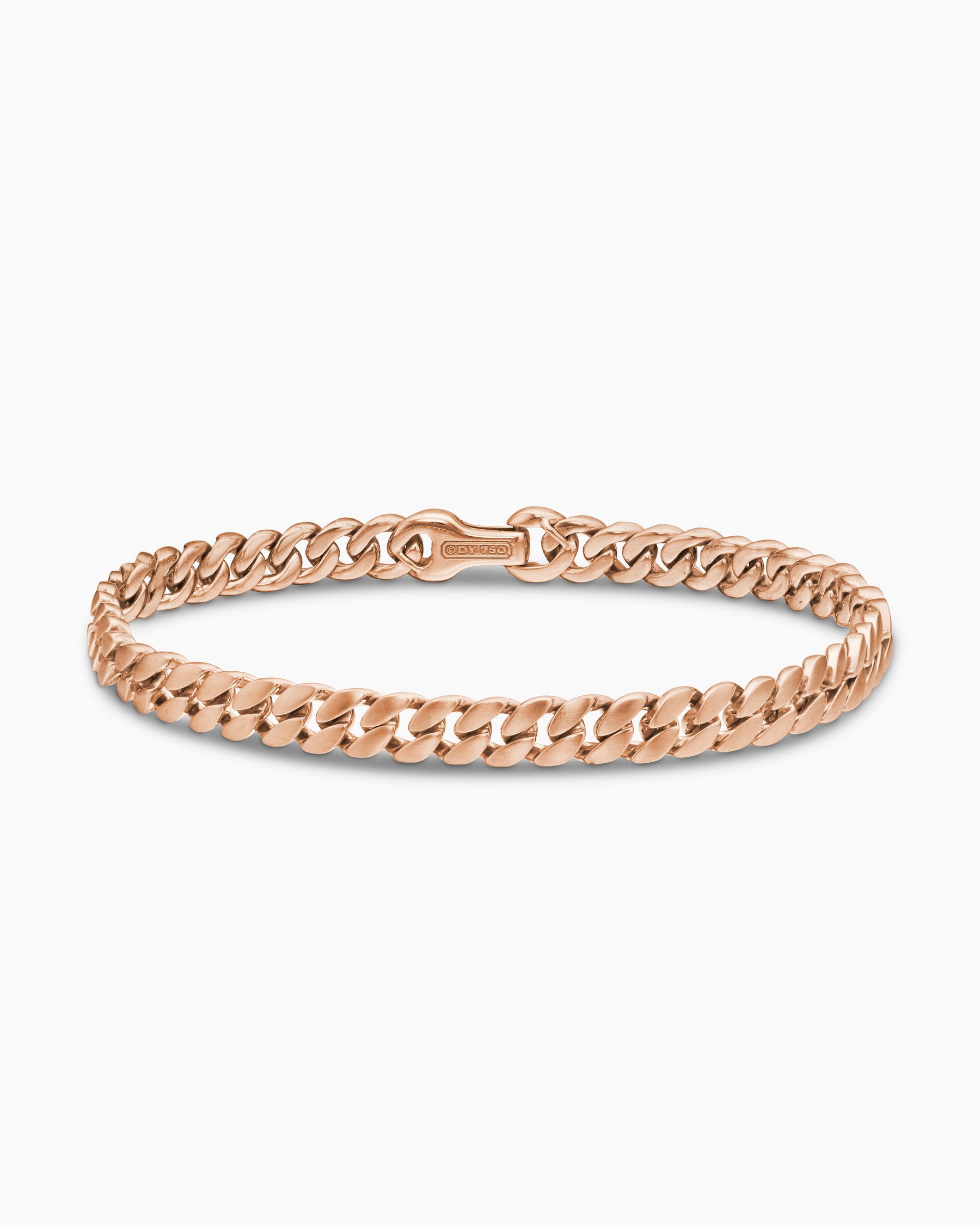 Curb Chain Bracelet in 18K Rose Gold, 6mm - Image 4