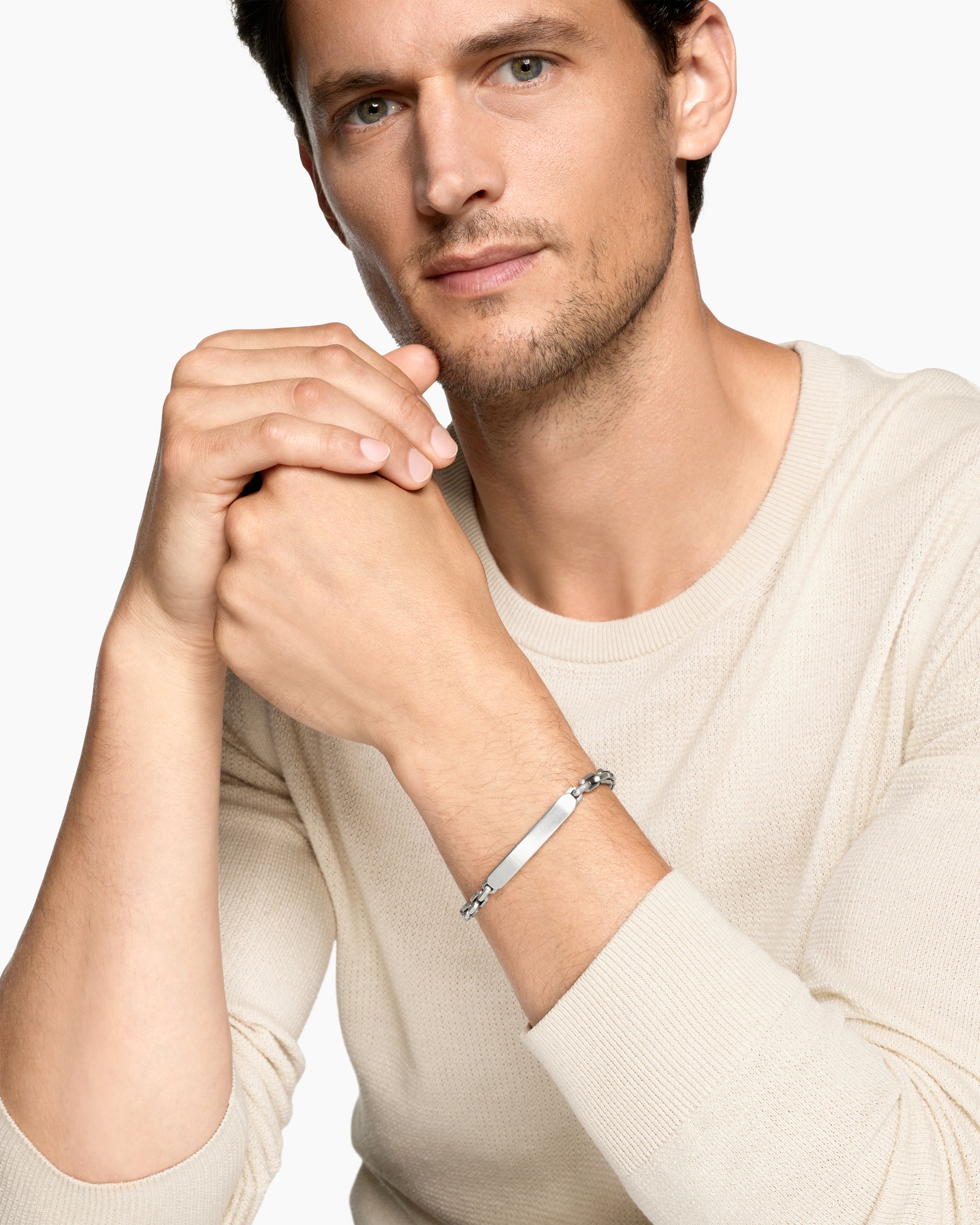 Alternative view of Streamline ID Bracelet in Sterling Silver, 6.8mm