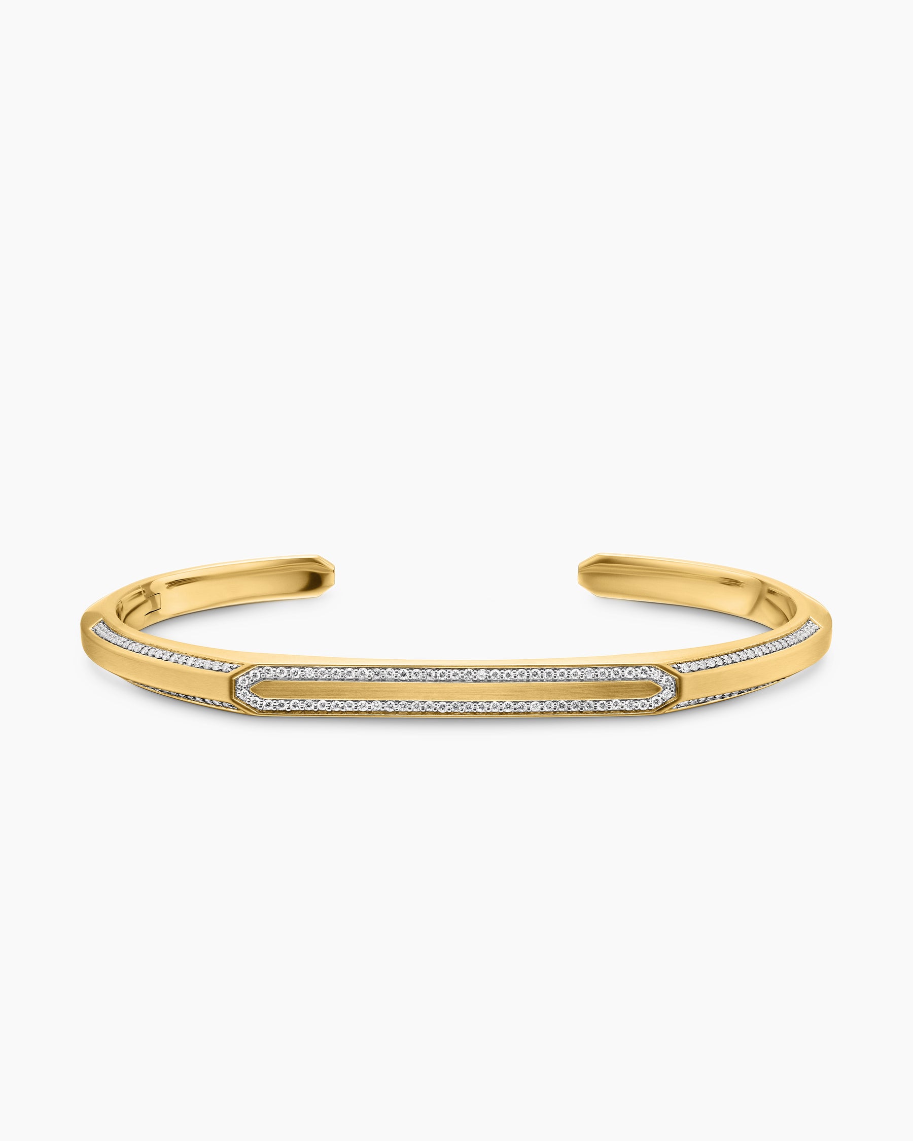 Streamline Cuff Bracelet in 18K Yellow Gold with Diamonds, 5.5mm - Image 4