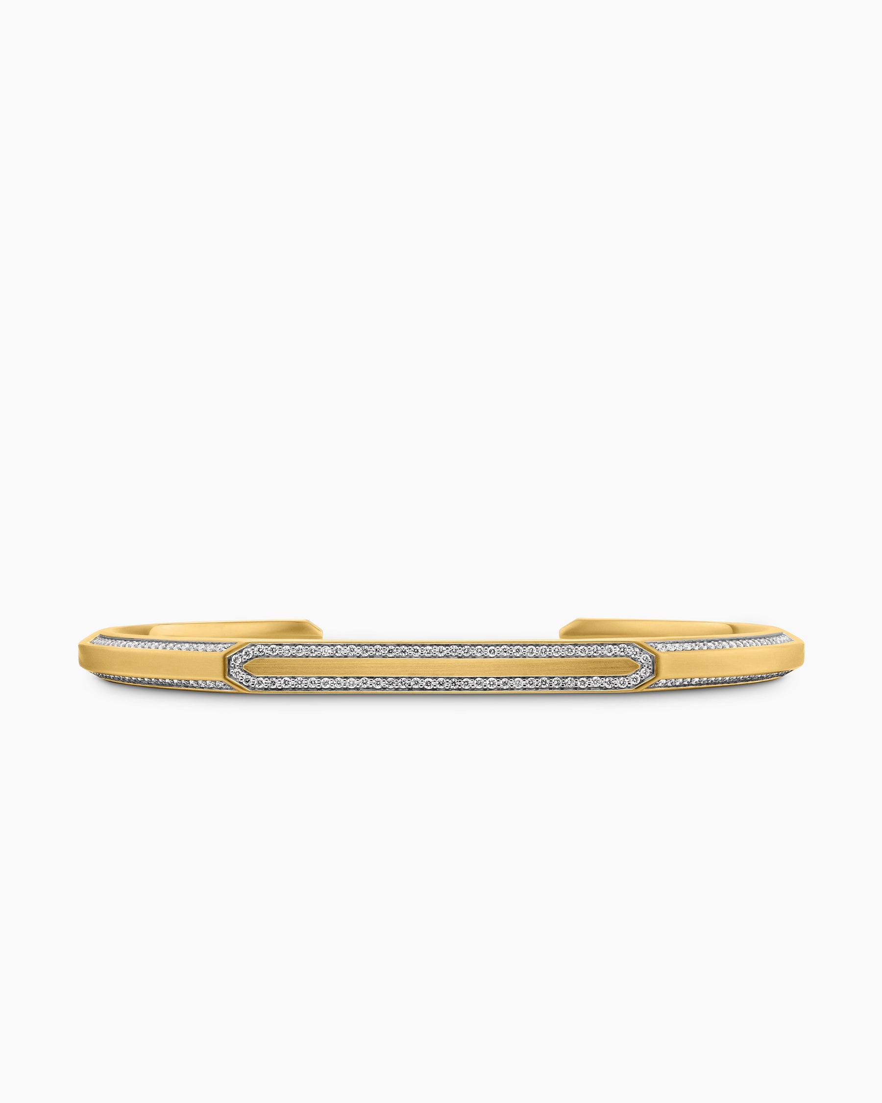 Streamline Cuff Bracelet in 18K Yellow Gold with Diamonds, 5.5mm