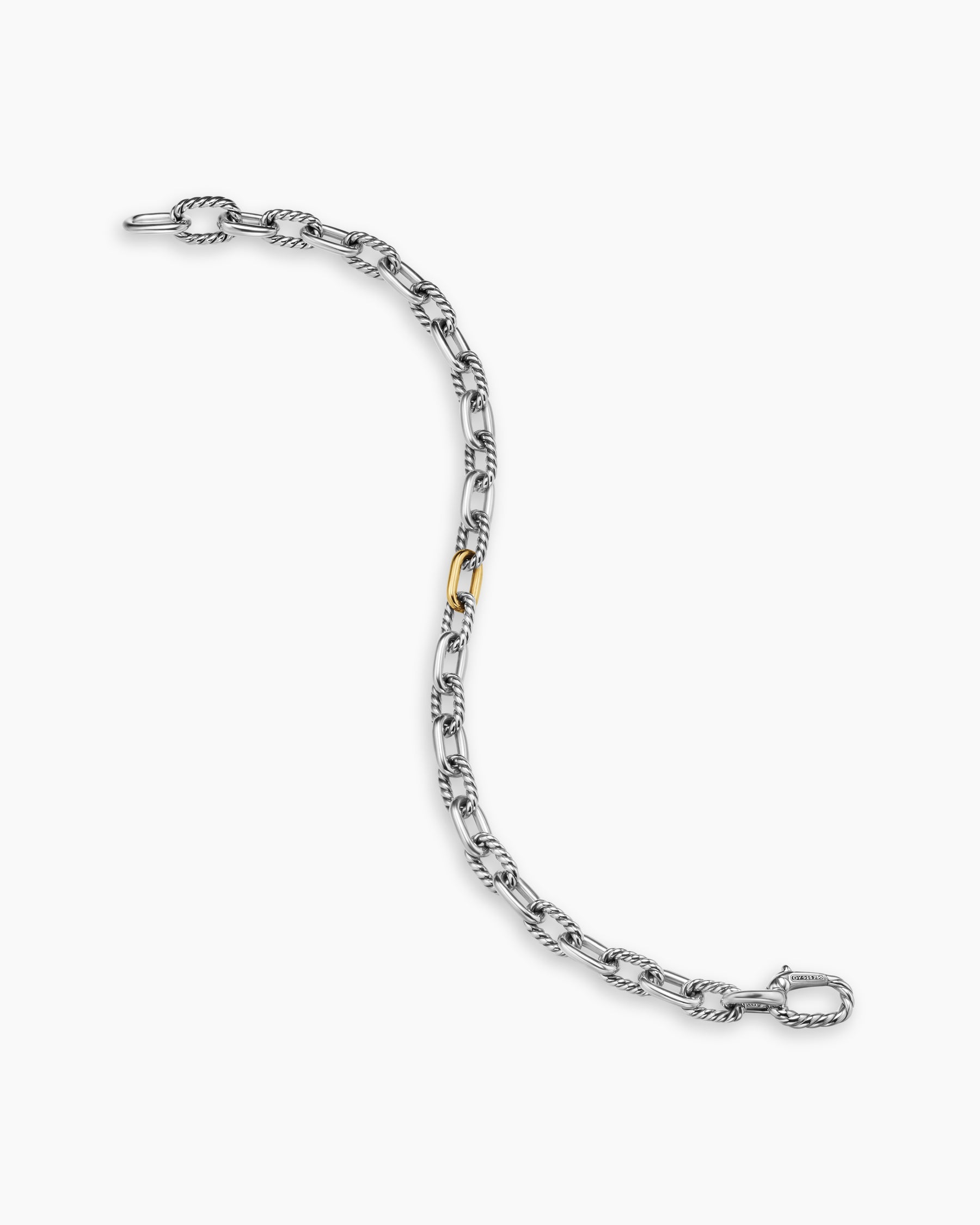 DY Madison Chain Bracelet in Sterling Silver with 18K Yellow Gold, 6mm - Image 4