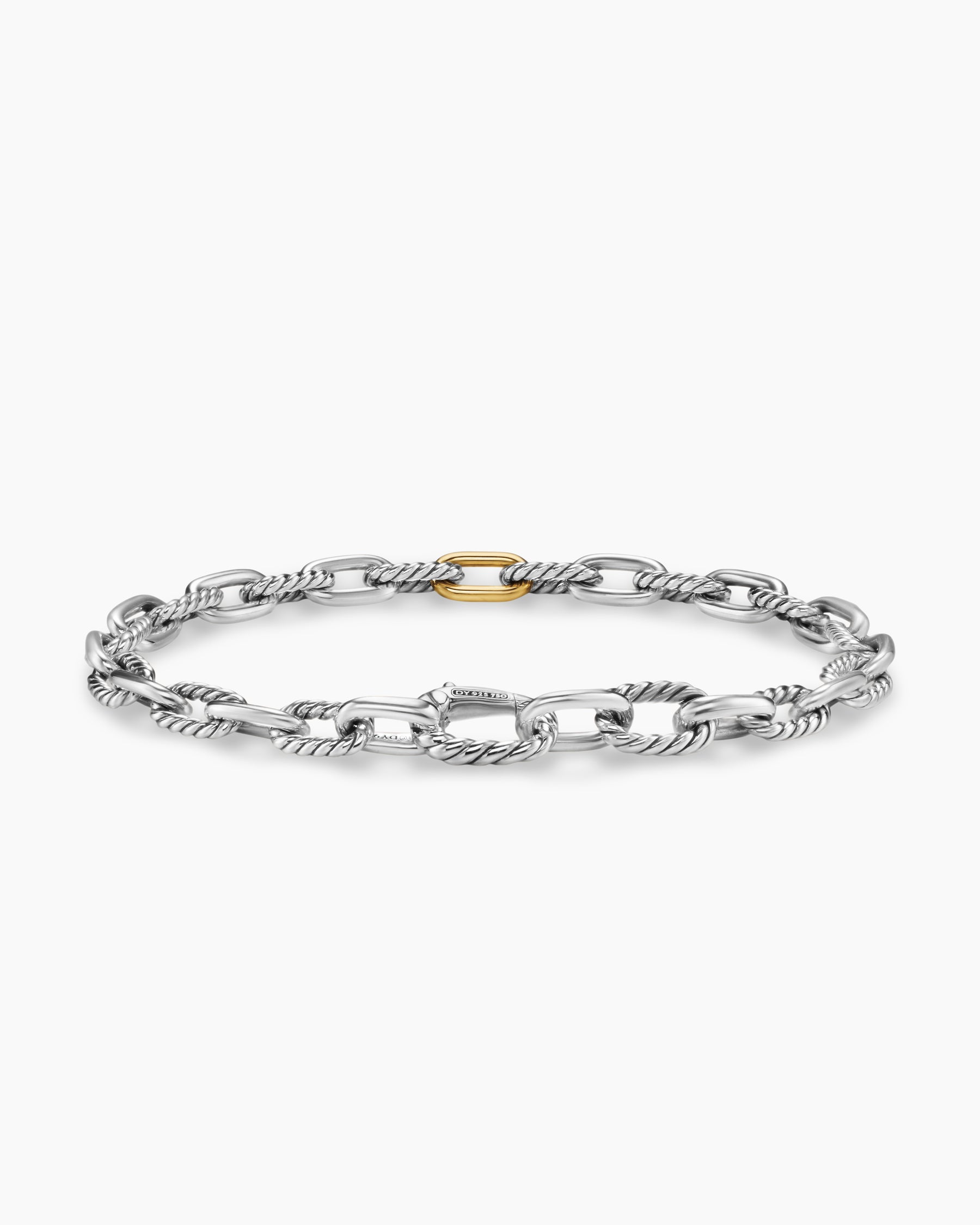 DY Madison Chain Bracelet in Sterling Silver with 18K Yellow Gold, 6mm - Image 5