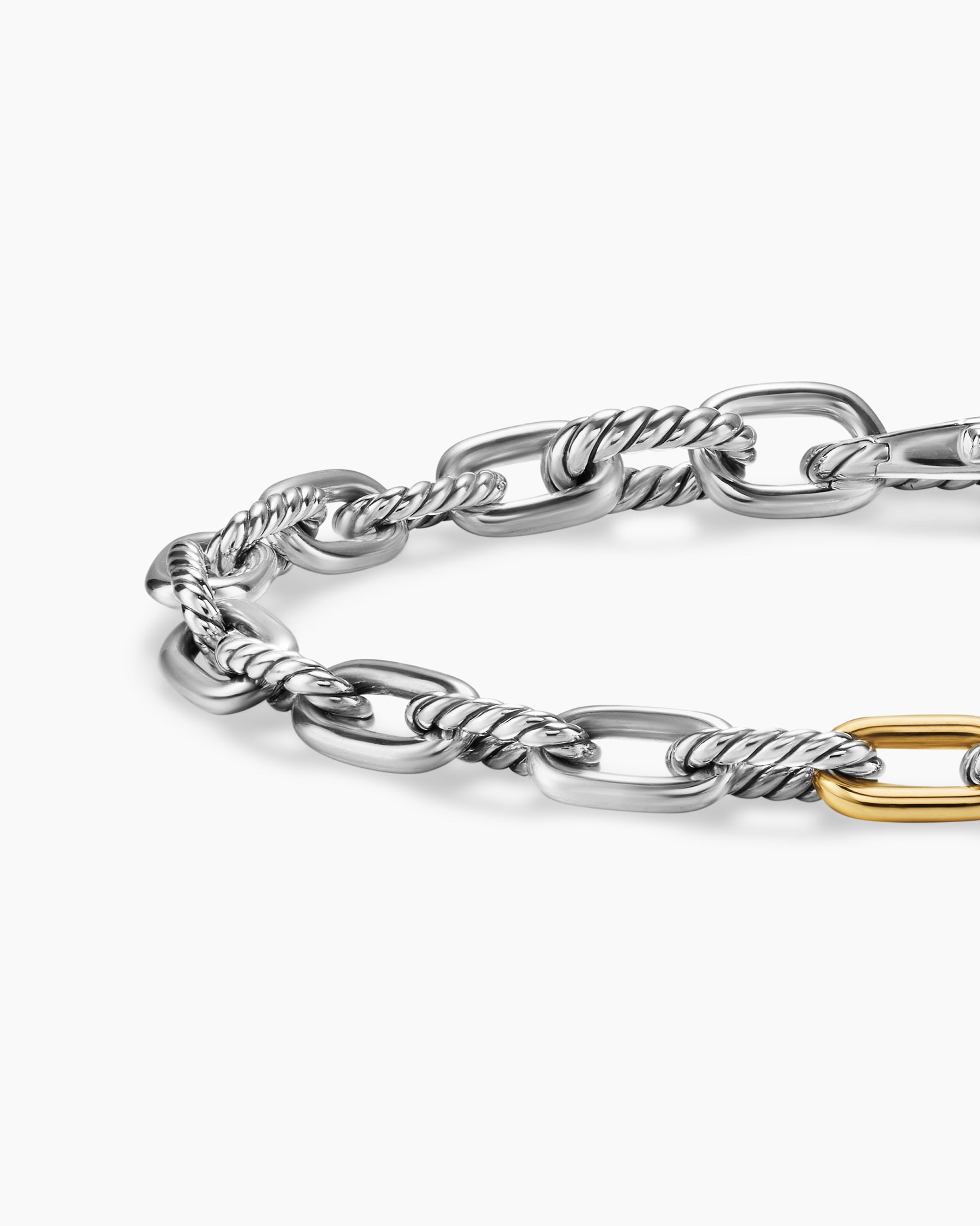 DY Madison Chain Bracelet in Sterling Silver with 18K Yellow Gold, 6mm - Image 7