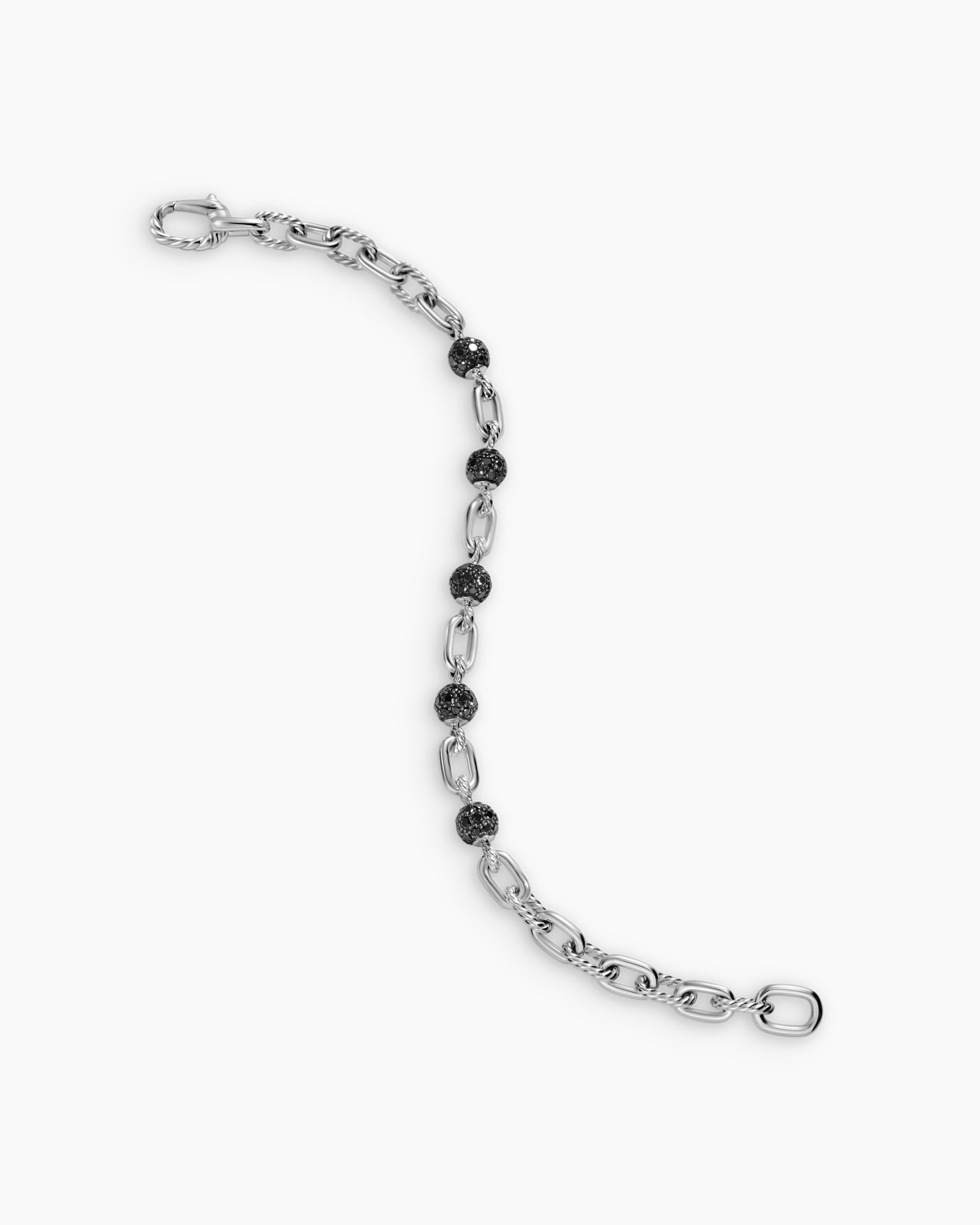 DY Madison Chain Bracelet in Sterling Silver with Black Diamonds, 6mm - Image 4