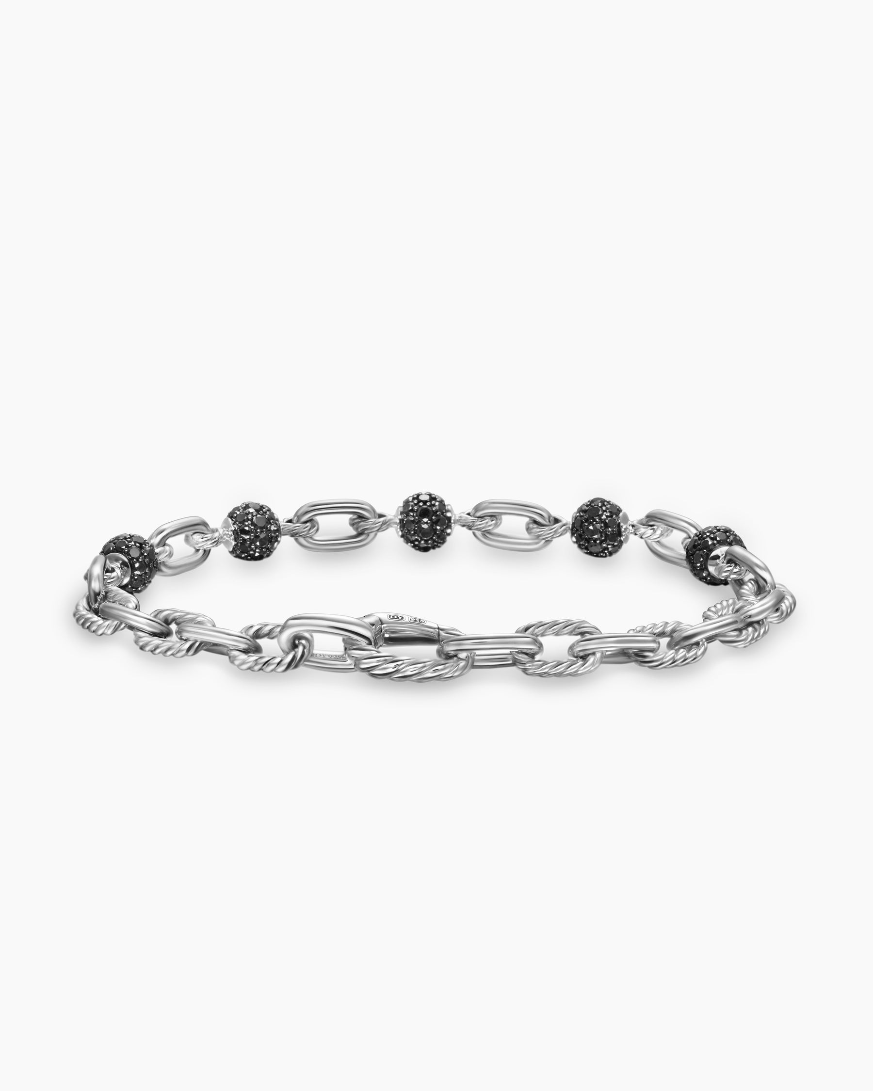 DY Madison Chain Bracelet in Sterling Silver with Black Diamonds, 6mm - Image 5