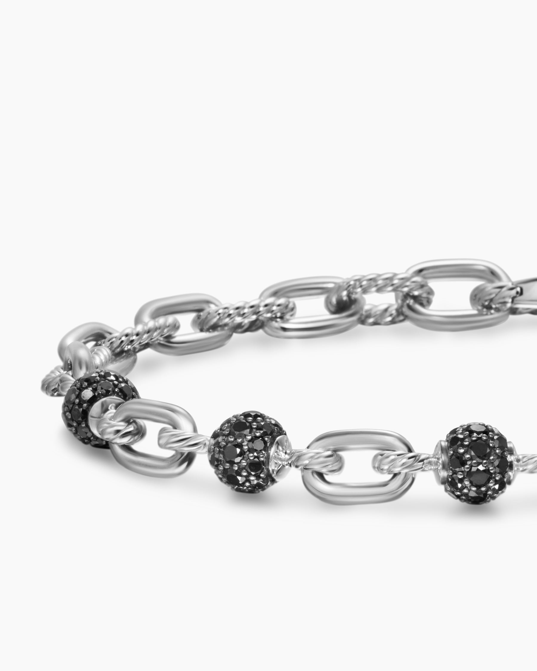 DY Madison Chain Bracelet in Sterling Silver with Black Diamonds, 6mm - Image 7