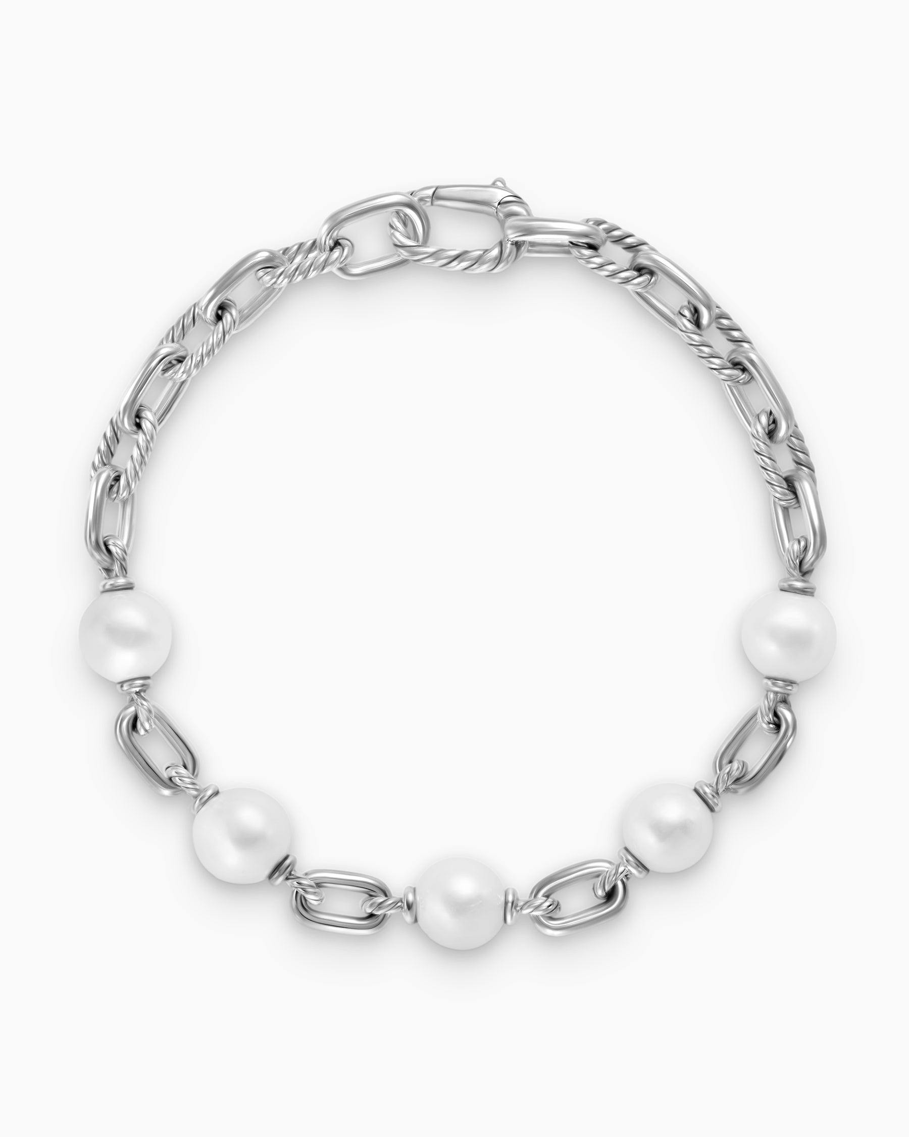 DY Madison Chain Bracelet in Sterling Silver with Pearls, 6mm - Image 3