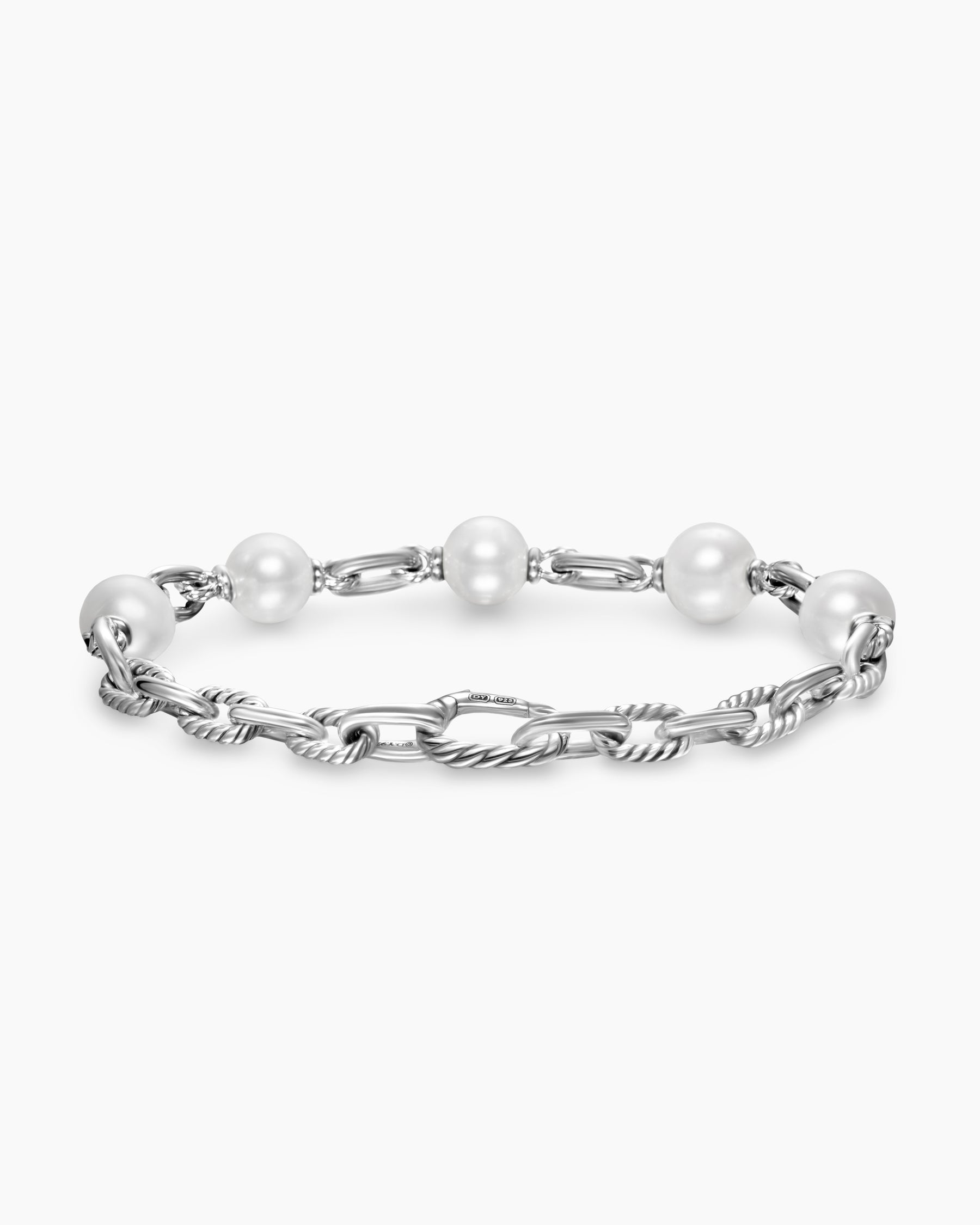 DY Madison Chain Bracelet in Sterling Silver with Pearls, 6mm - Image 5