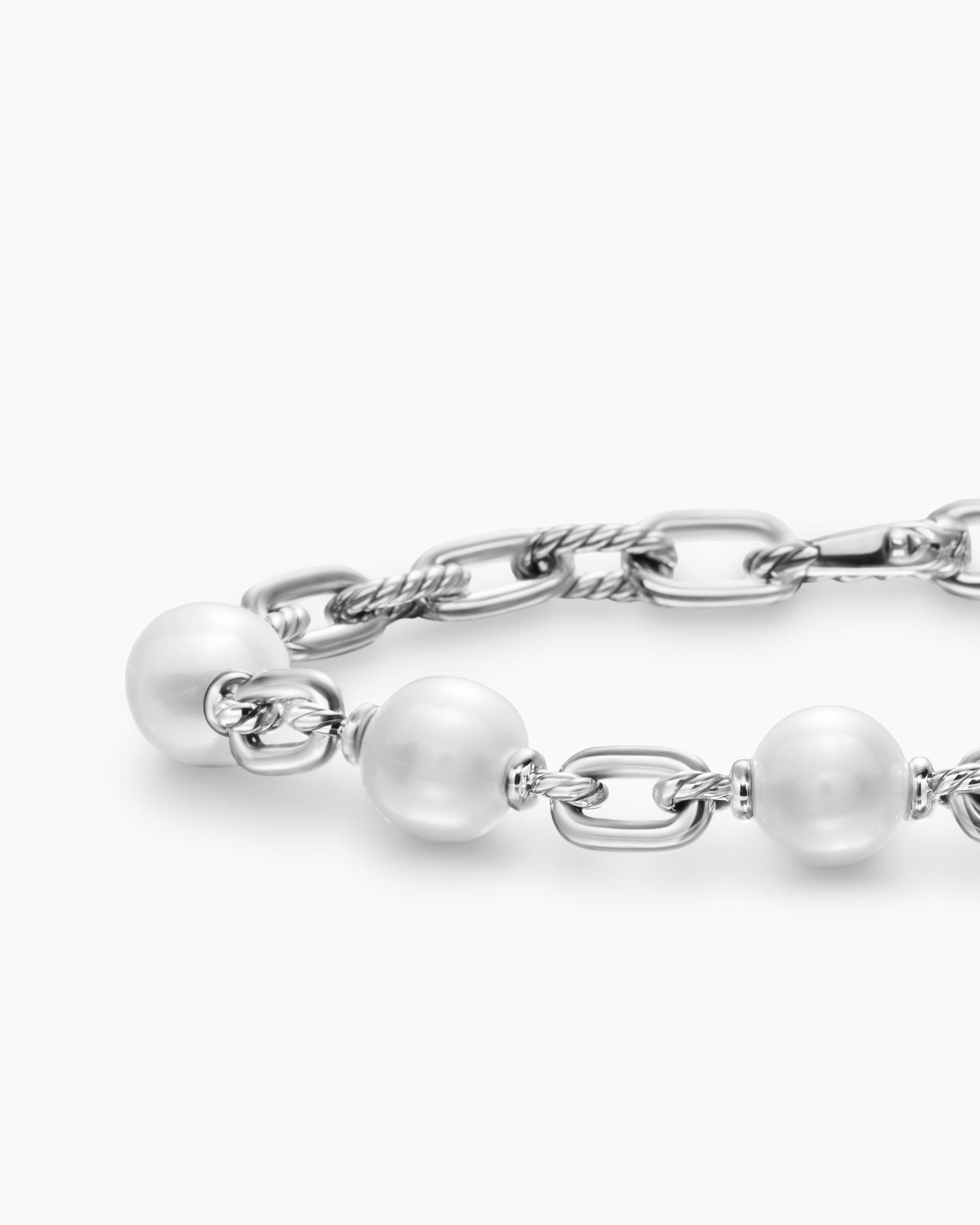 DY Madison Chain Bracelet in Sterling Silver with Pearls, 6mm - Image 7