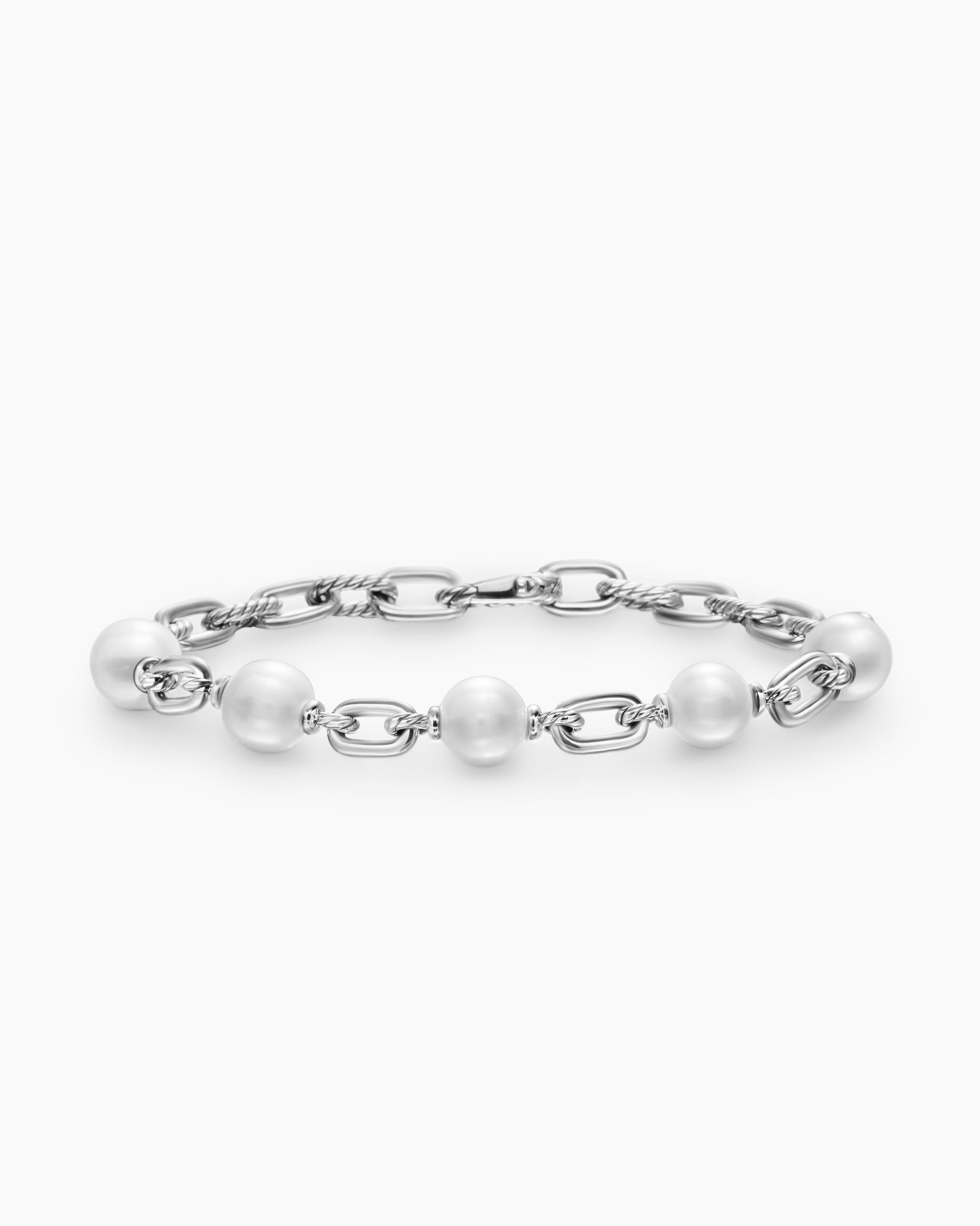 DY Madison Chain Bracelet in Sterling Silver with Pearls, 6mm