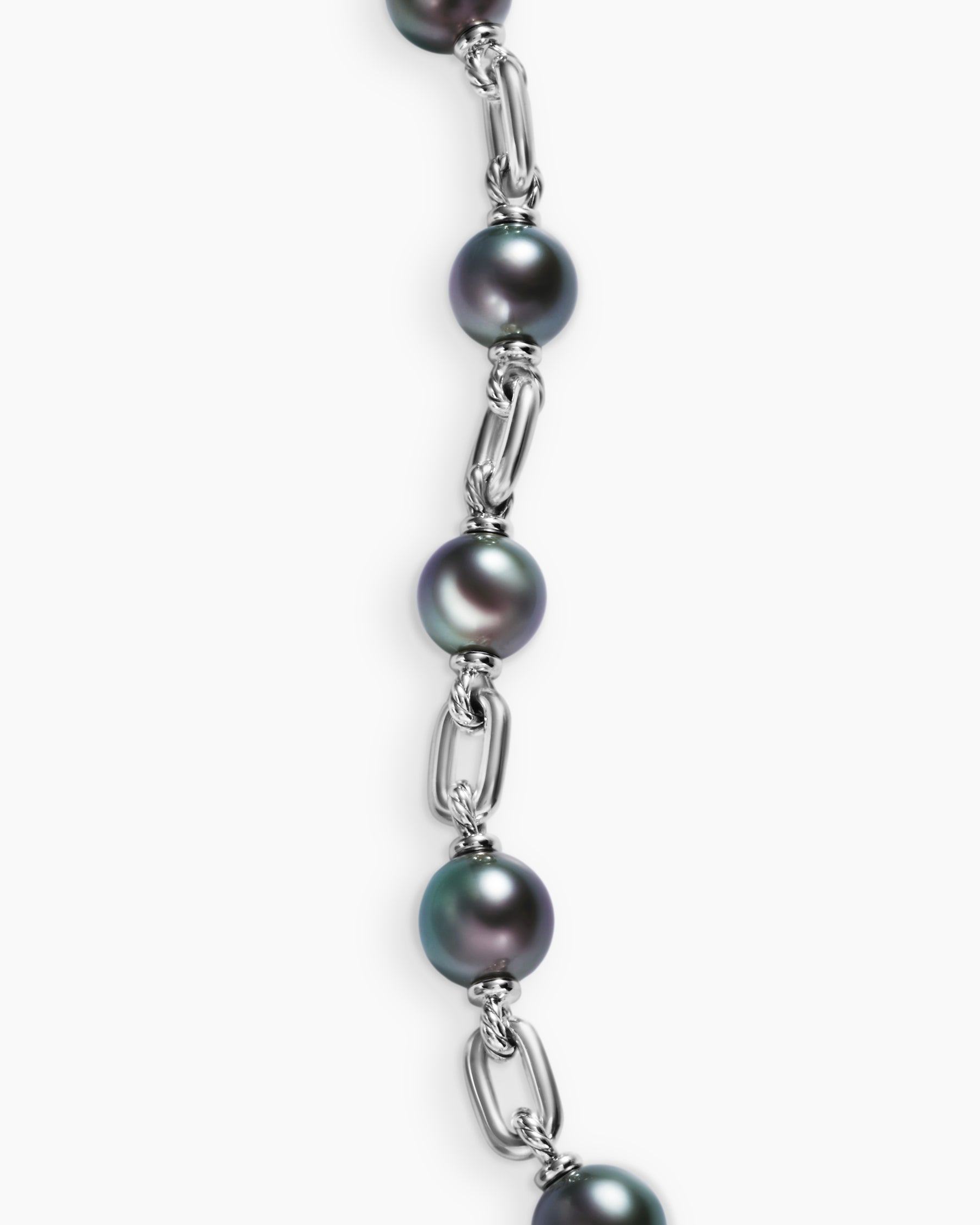 DY Madison Chain Bracelet in Sterling Silver with Grey Pearls, 6mm - Image 6