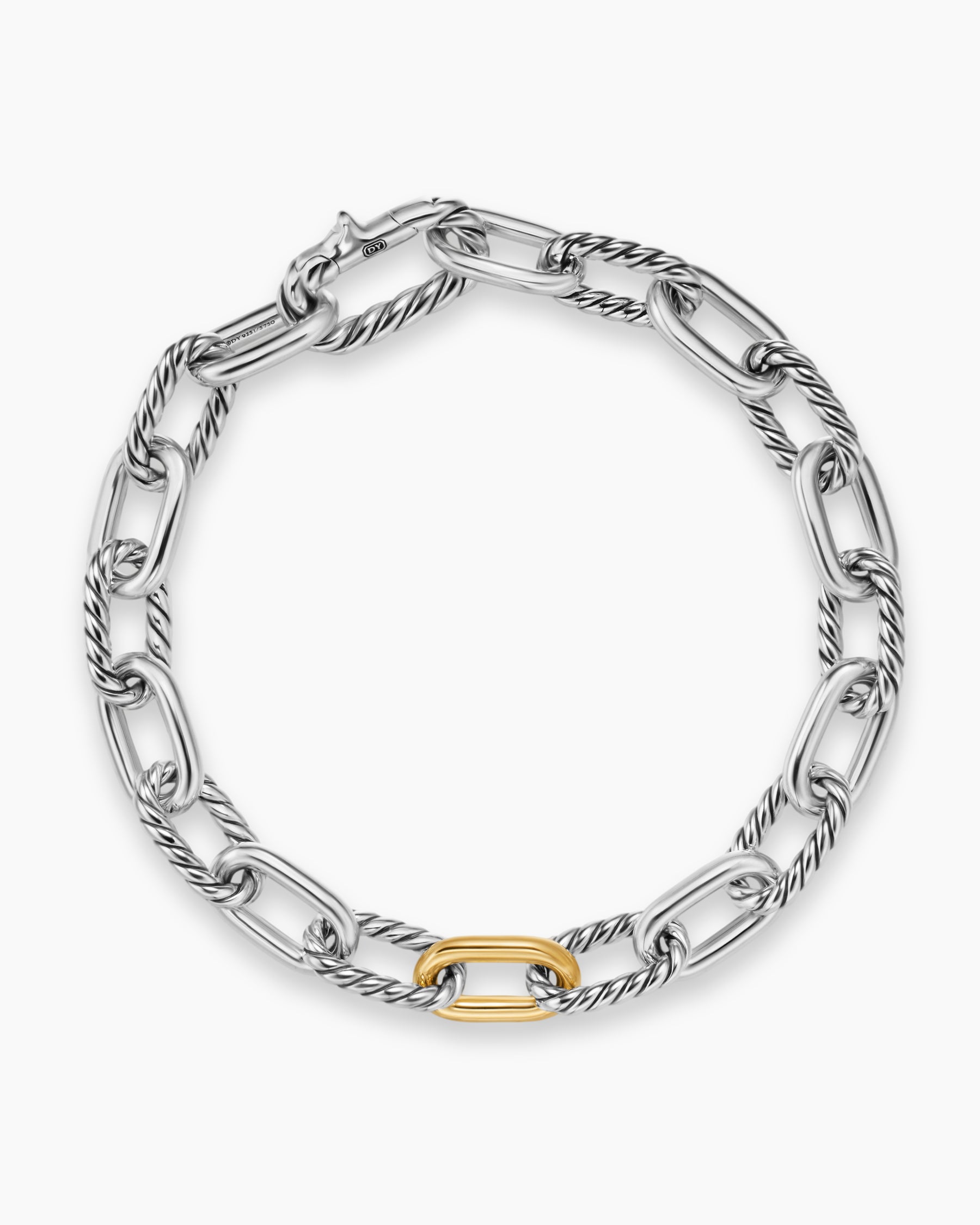 DY Madison Chain Bracelet in Sterling Silver with 18K Yellow Gold, 8.5mm - Image 3