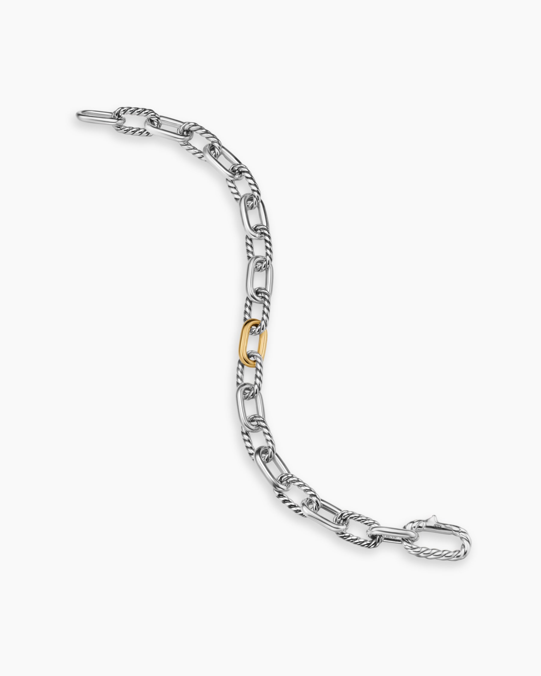 DY Madison Chain Bracelet in Sterling Silver with 18K Yellow Gold, 8.5mm - Image 4