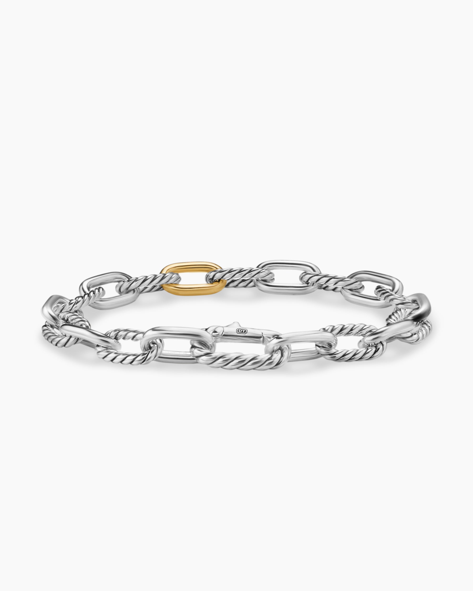 DY Madison Chain Bracelet in Sterling Silver with 18K Yellow Gold, 8.5mm - Image 5