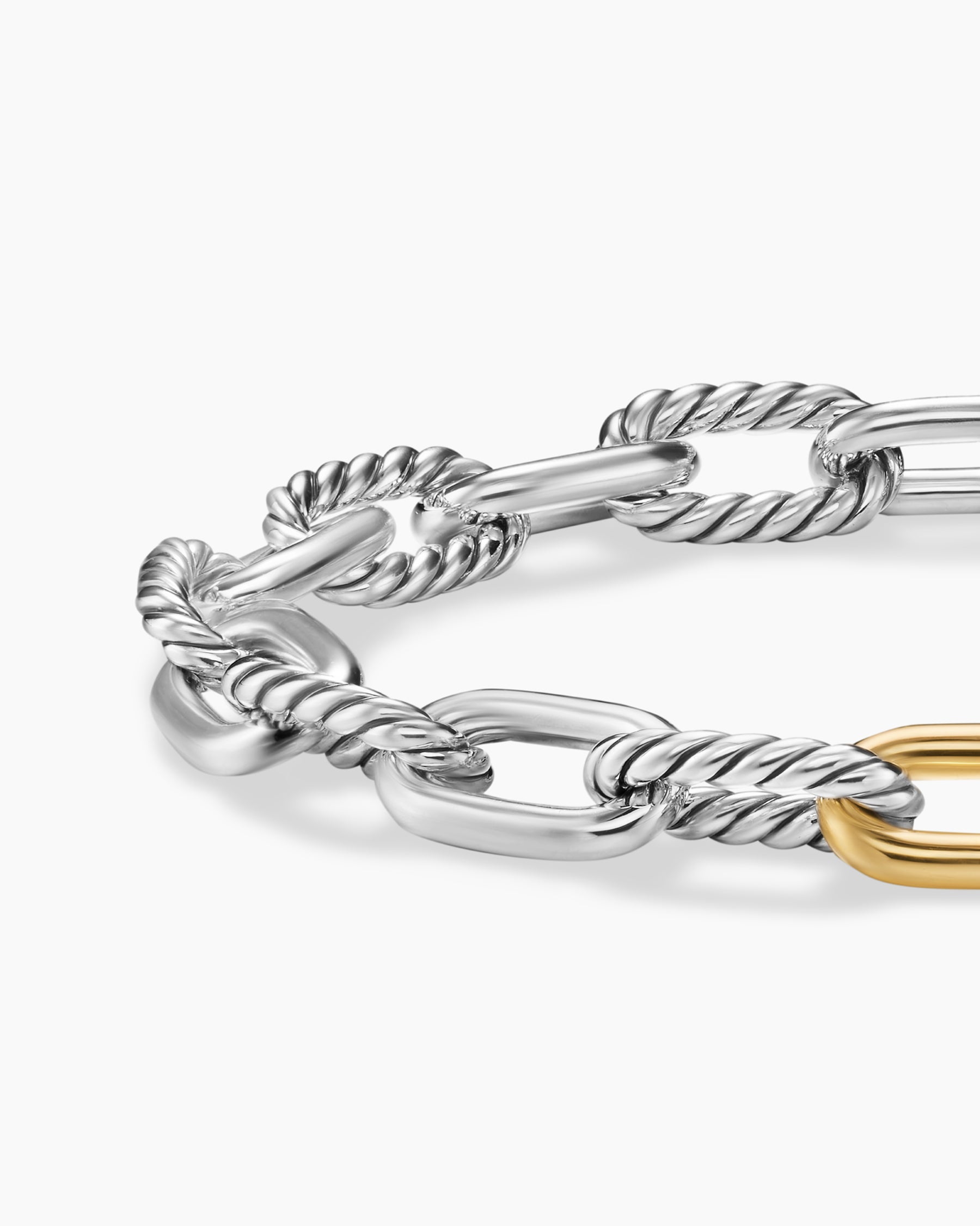 DY Madison Chain Bracelet in Sterling Silver with 18K Yellow Gold, 8.5mm - Image 7