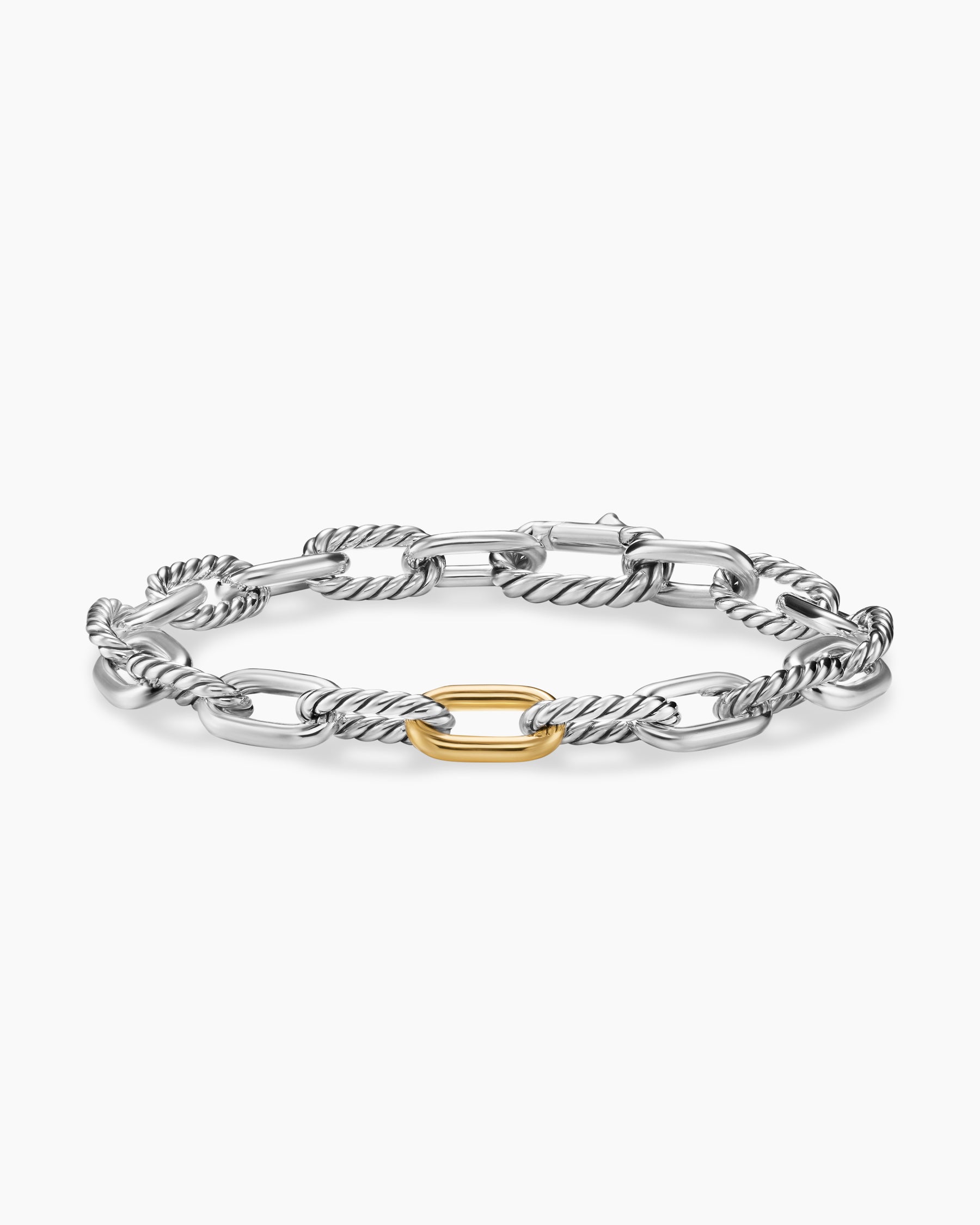 DY Madison Chain Bracelet in Sterling Silver with 18K Yellow Gold, 8.5mm