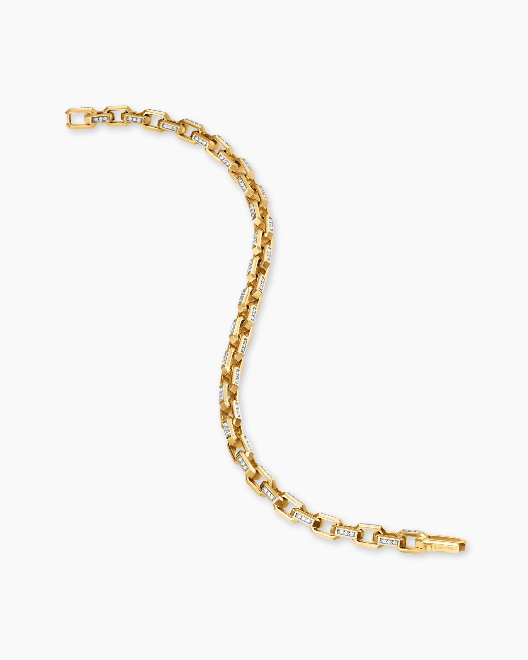 Streamline Link Bracelet in 18K Yellow Gold with Diamonds, 5.5mm - Image 4