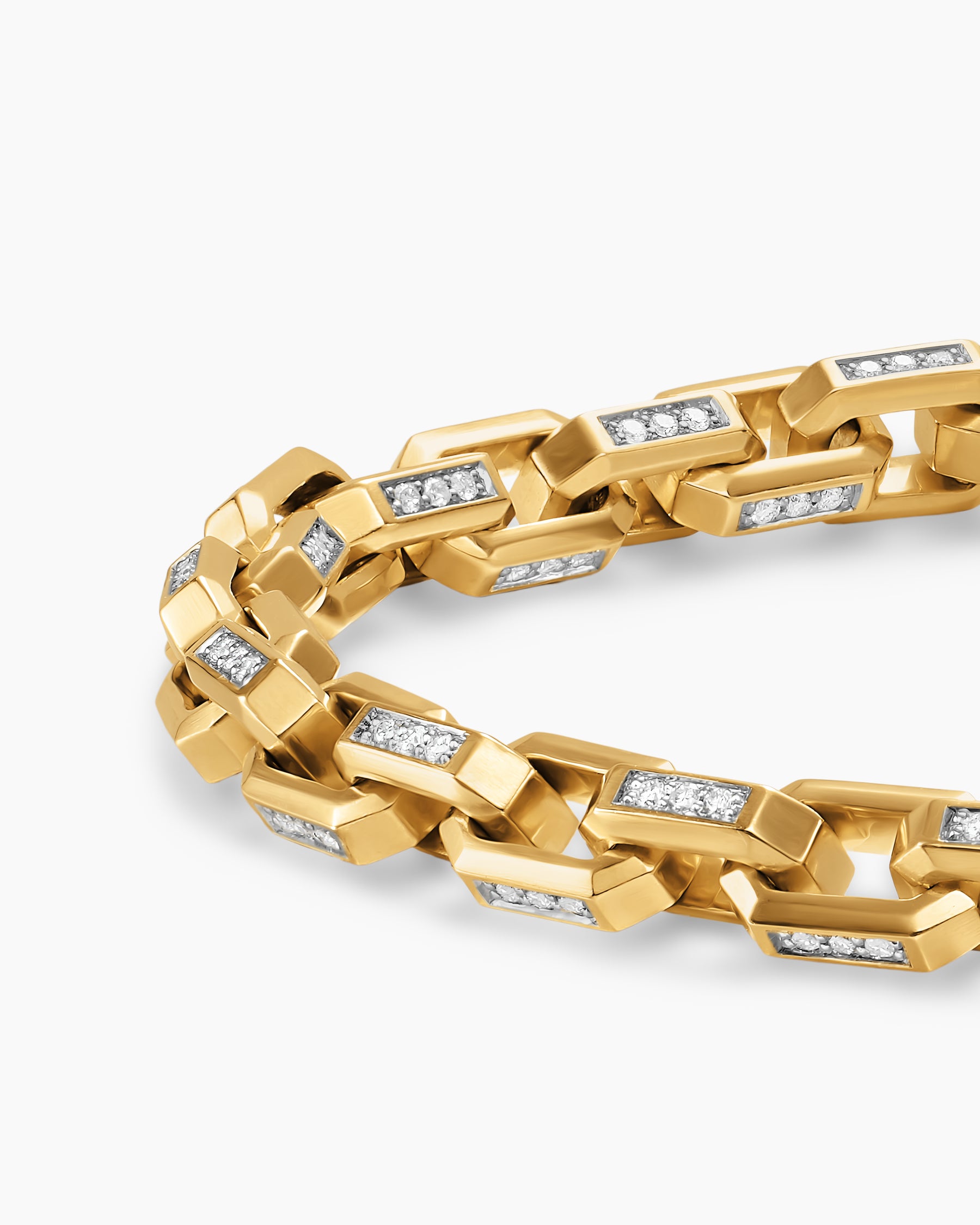 Streamline Link Bracelet in 18K Yellow Gold with Diamonds, 5.5mm - Image 5