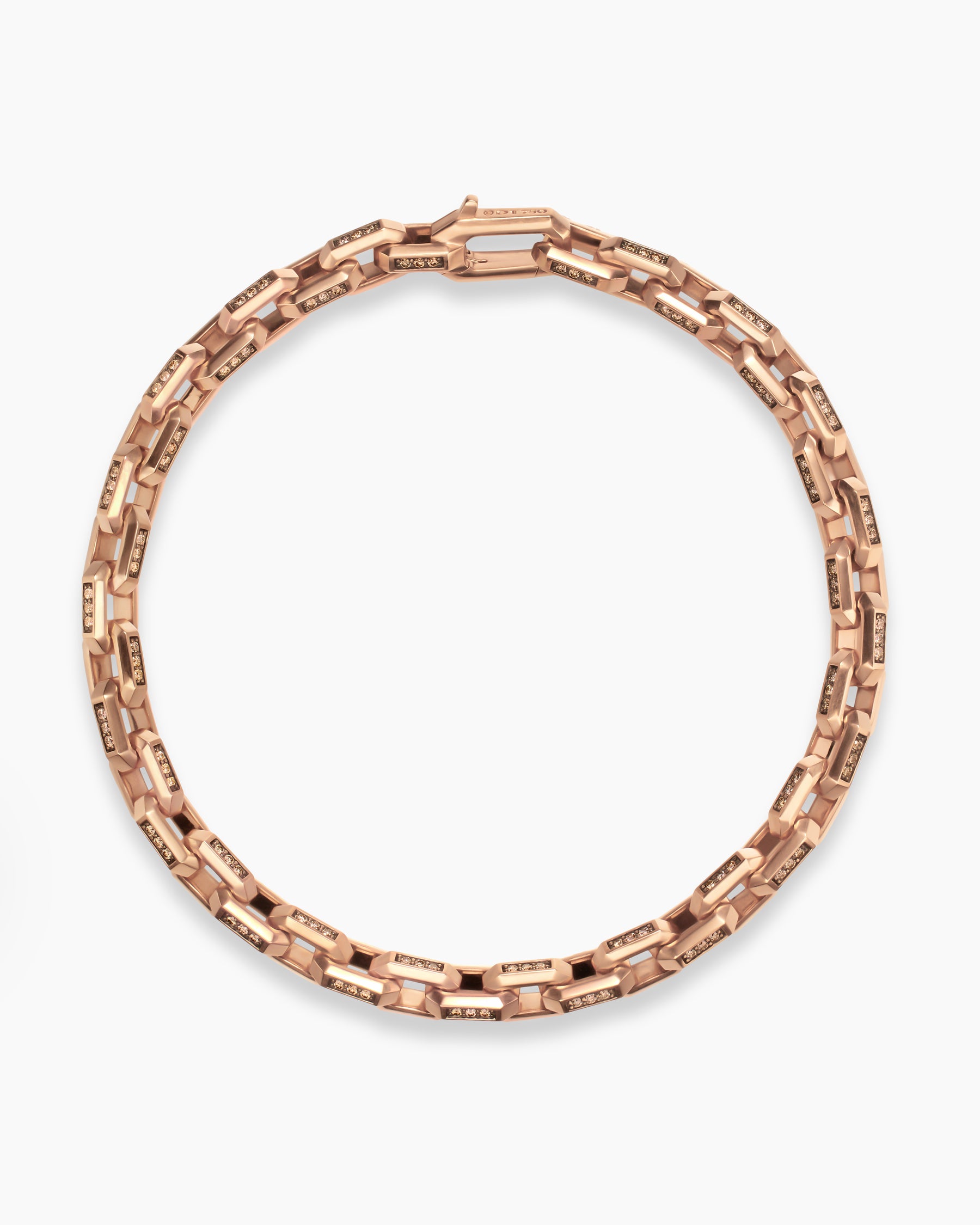 Streamline Link Bracelet in 18K Rose Gold with Cognac Diamonds, 5.5mm - Image 3