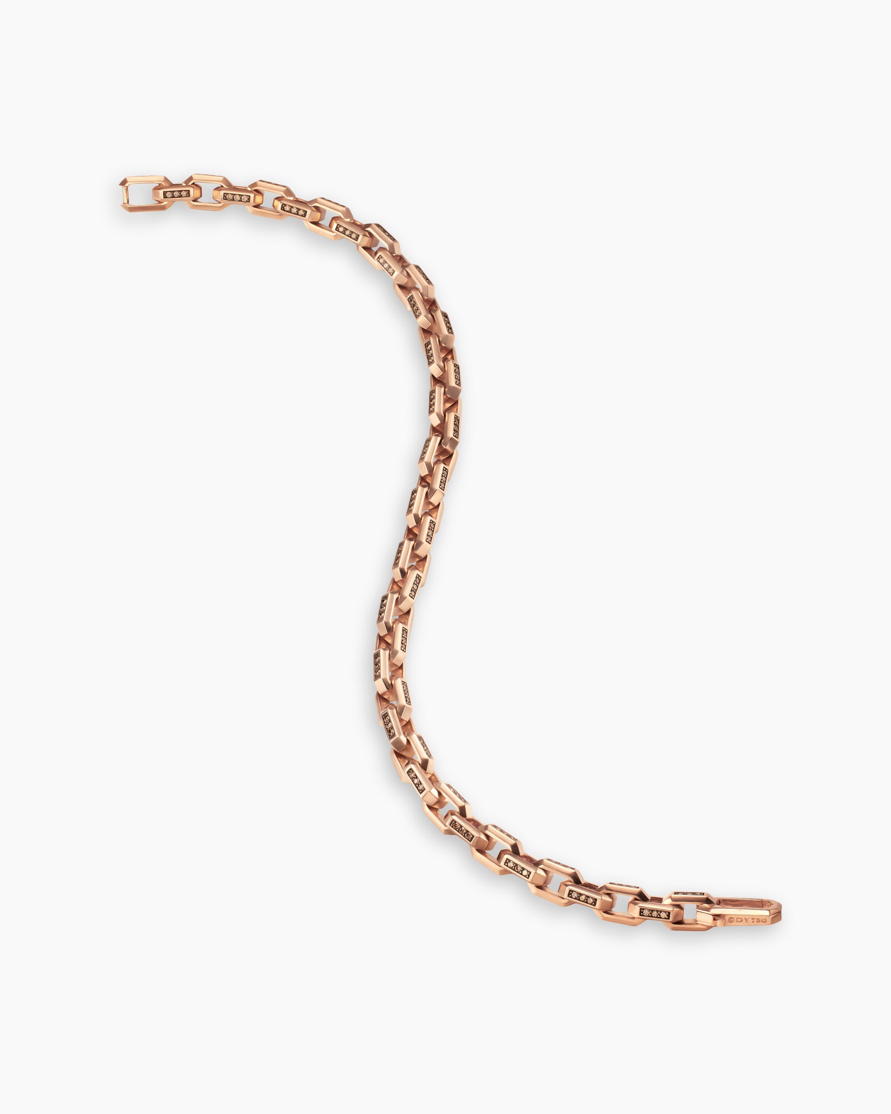 Streamline Link Bracelet in 18K Rose Gold with Cognac Diamonds, 5.5mm - Image 4