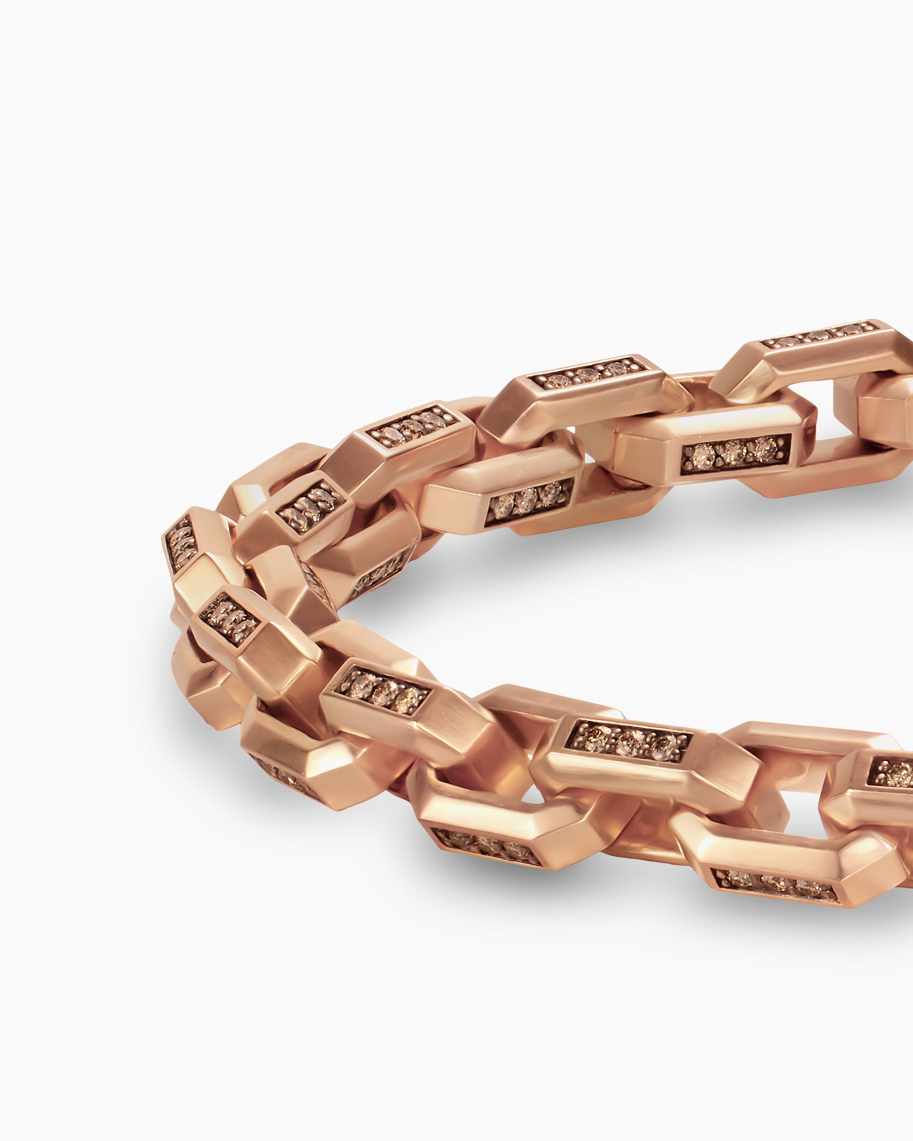 Streamline Link Bracelet in 18K Rose Gold with Cognac Diamonds, 5.5mm - Image 5