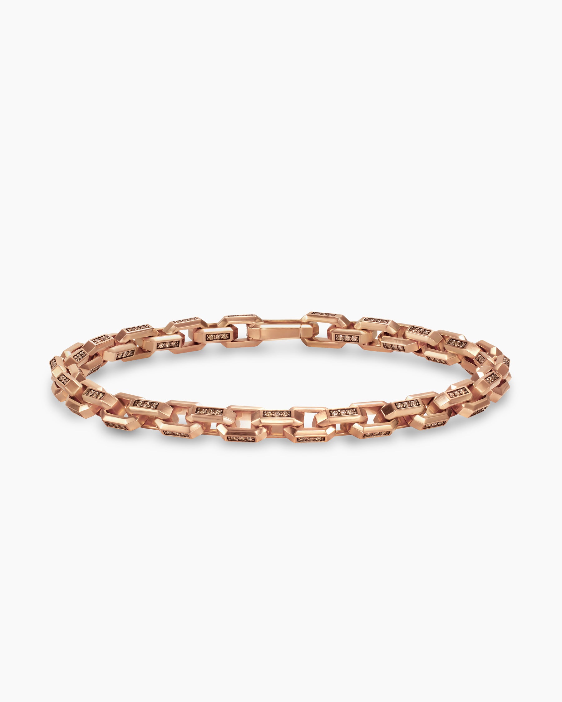 Streamline Link Bracelet in 18K Rose Gold with Cognac Diamonds, 5.5mm