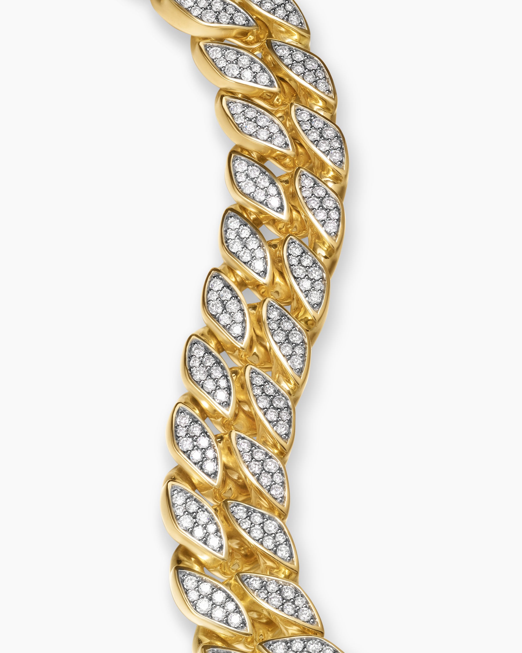 Curb Chain Bracelet in 18K Yellow Gold with Diamonds, 18mm - Image 5