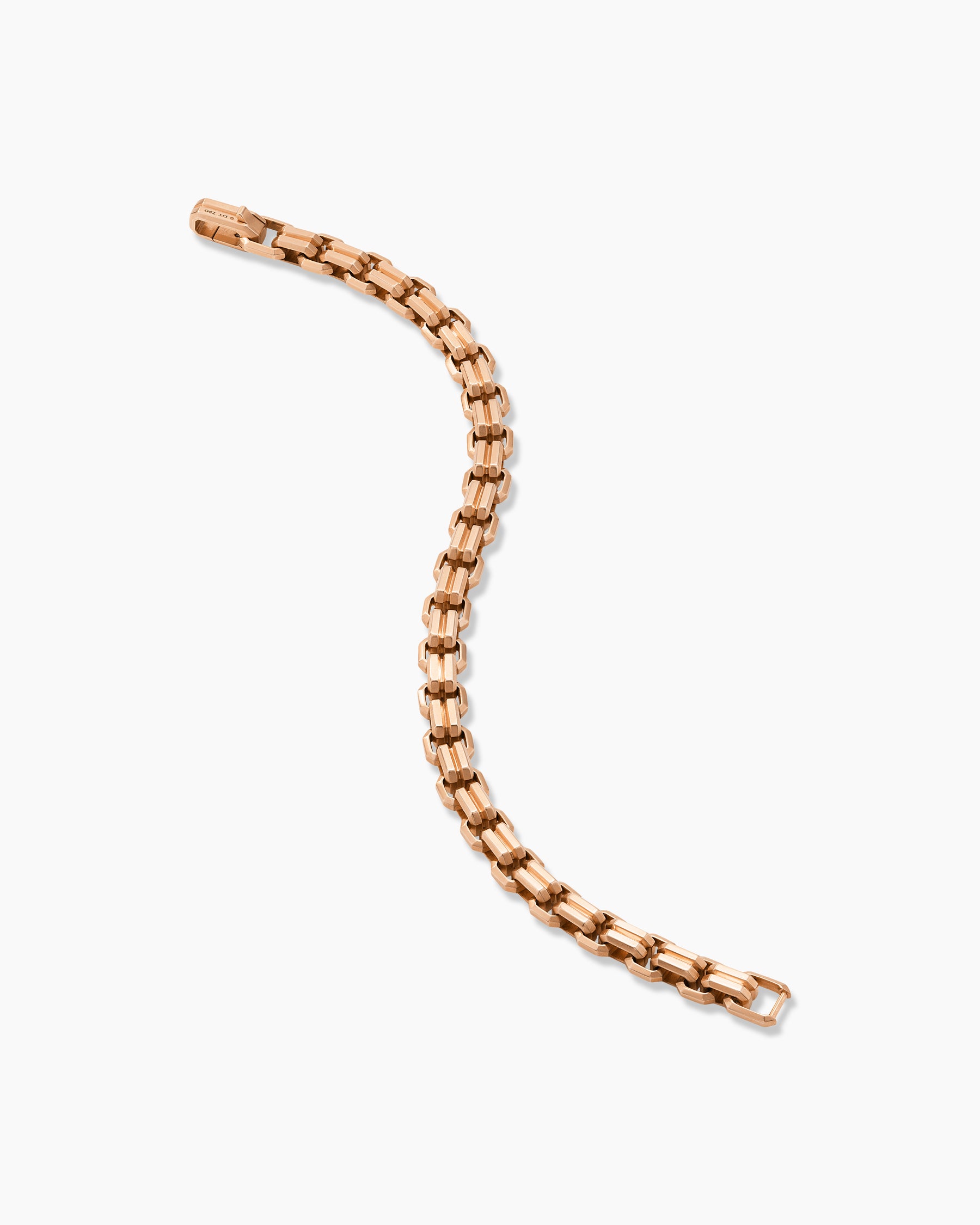 Streamline Double Link Bracelet in 18K Rose Gold, 8mm - Image 4