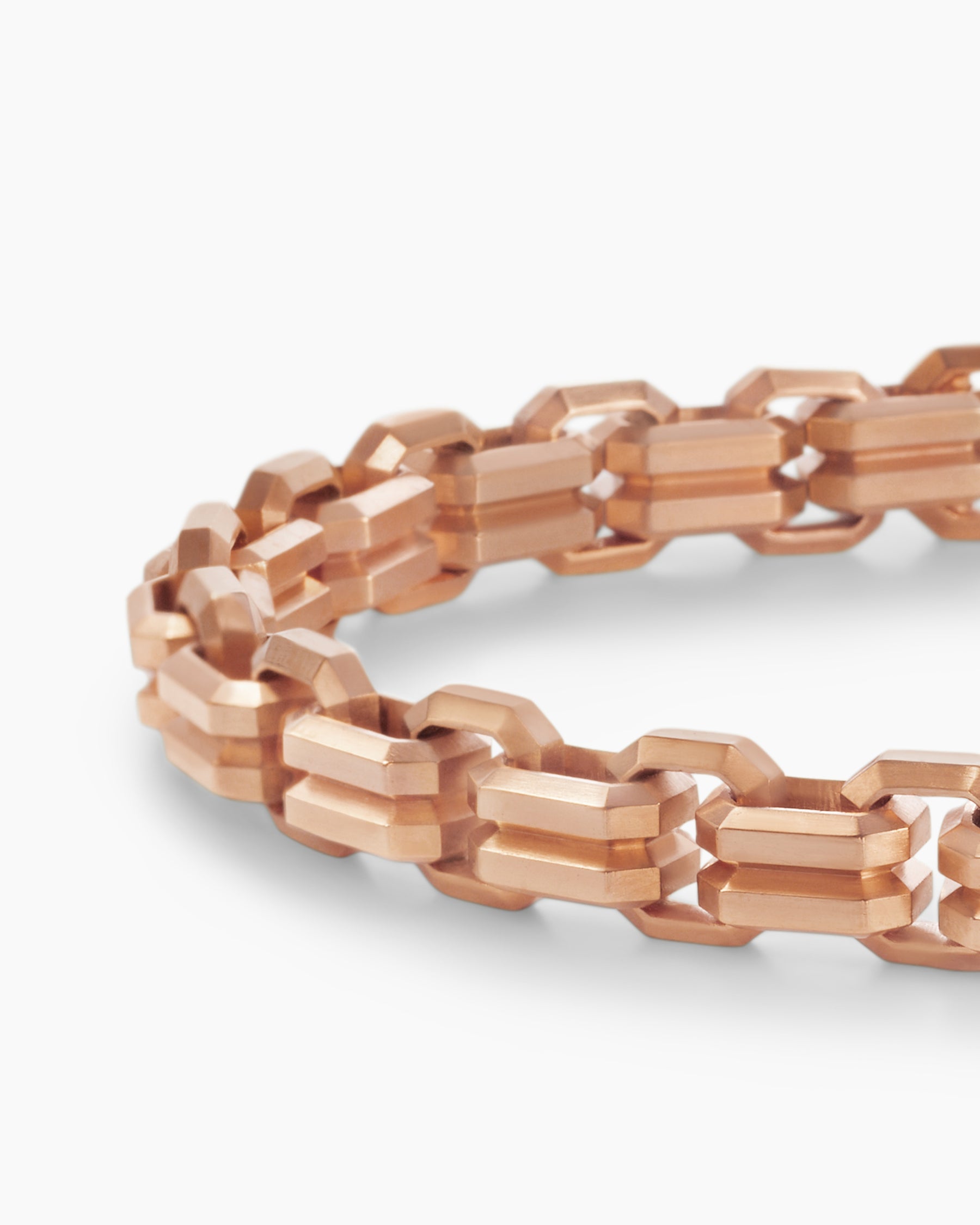 Streamline Double Link Bracelet in 18K Rose Gold, 8mm - Image 6