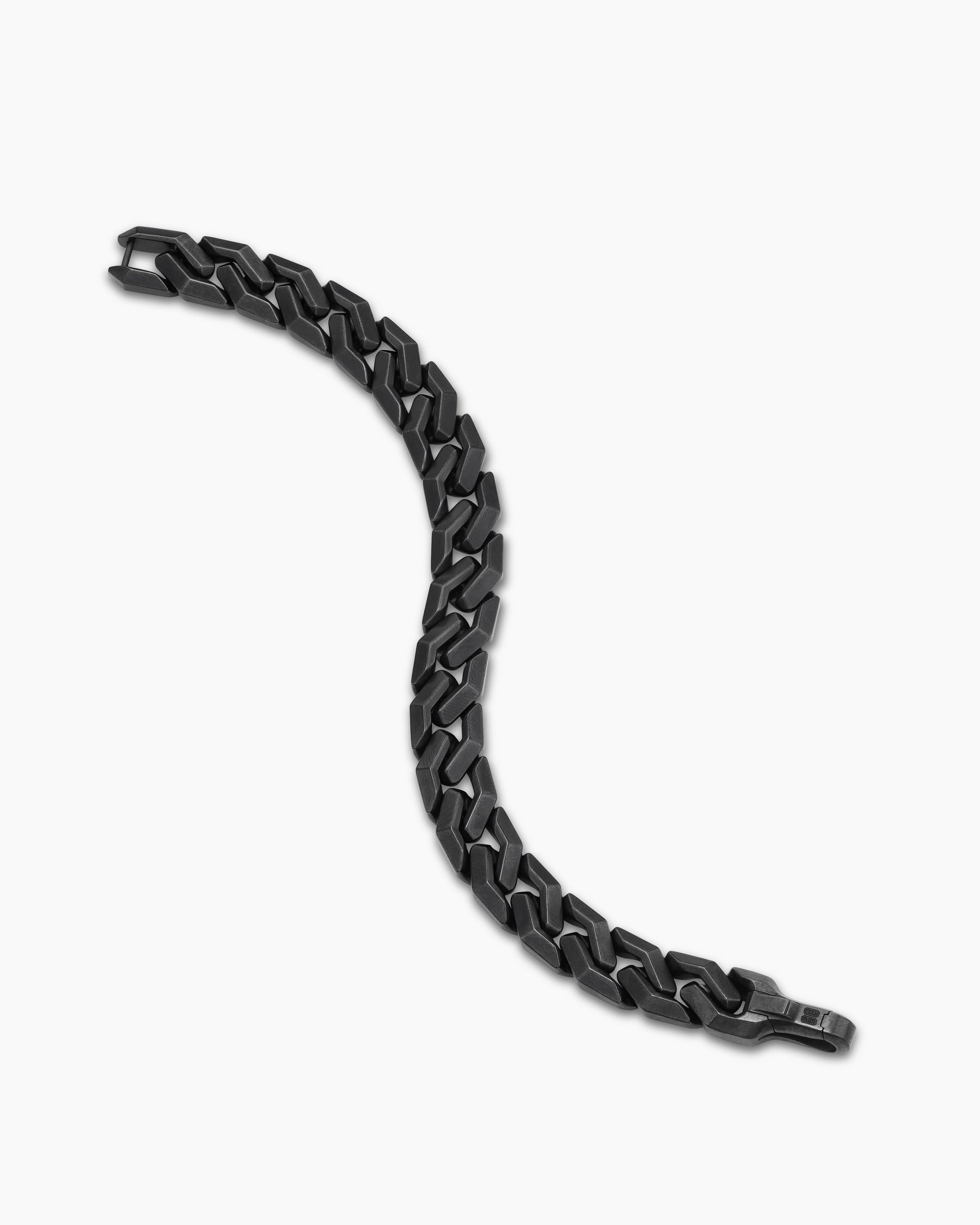 Curb Chain Angular Link Bracelet in Black Titanium, 11.5mm - Image 3