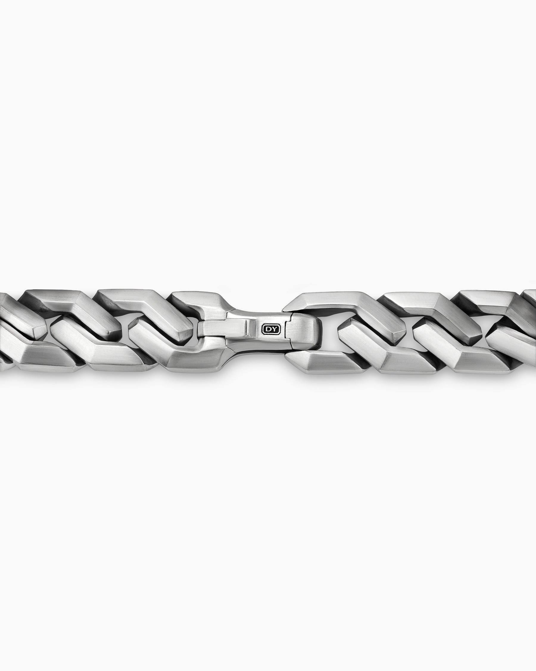 Curb Chain Angular Link Bracelet in Sterling Silver, 11.5mm - Image 4